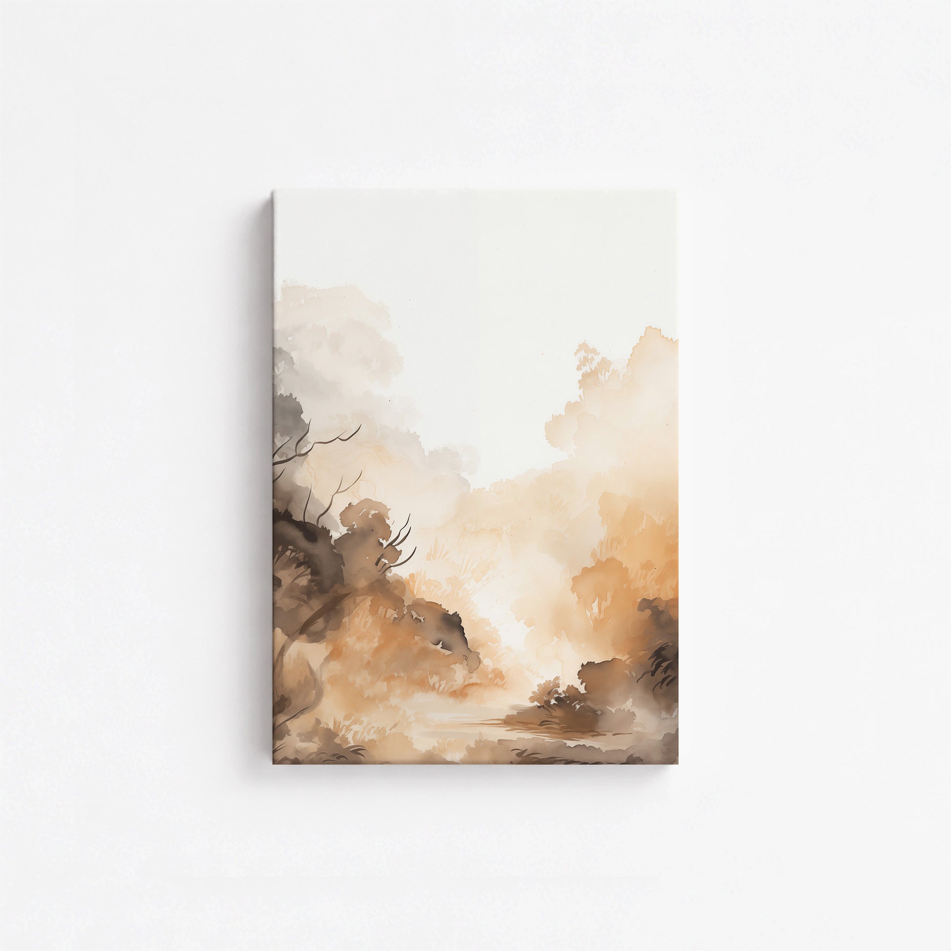 Amber Mist Forest, 21x30cm Satin Canvas Poster