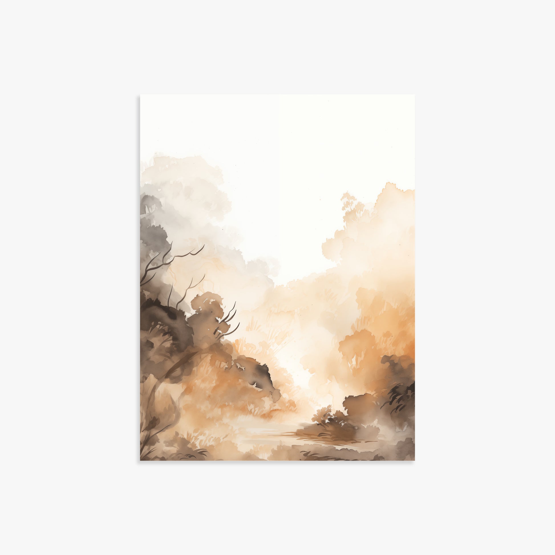 Amber Mist Forest, 30x40cm Poster Unframed