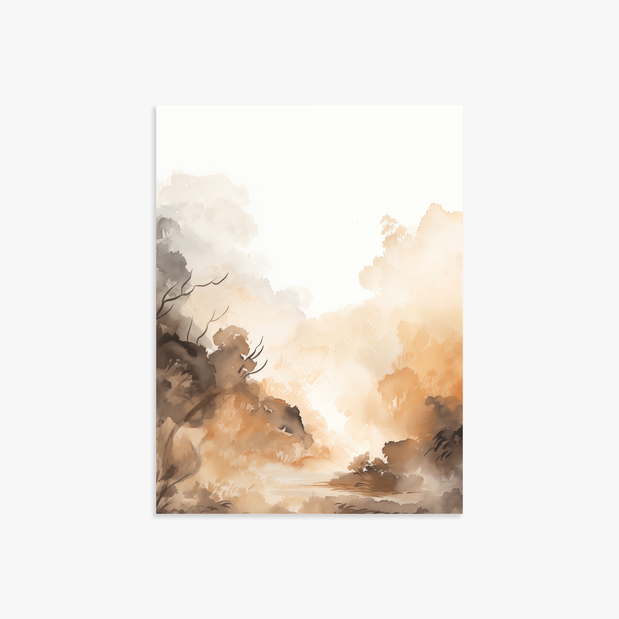 Amber Mist Forest, 30x40cm Poster Unframed