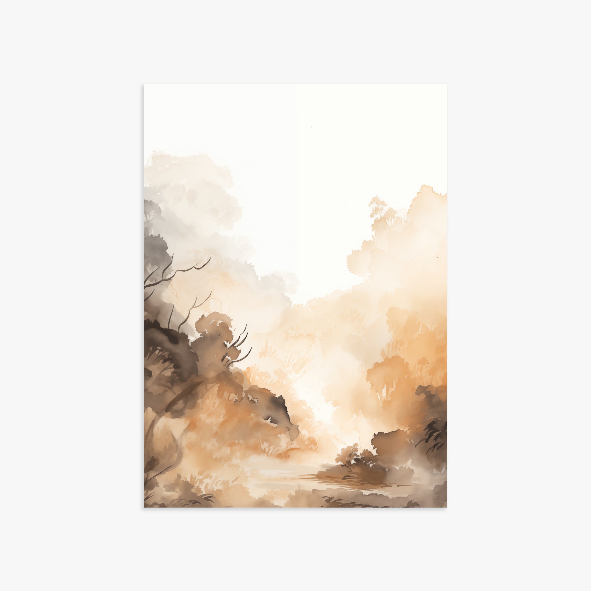 Amber Mist Forest, 50x70cm Poster Unframed