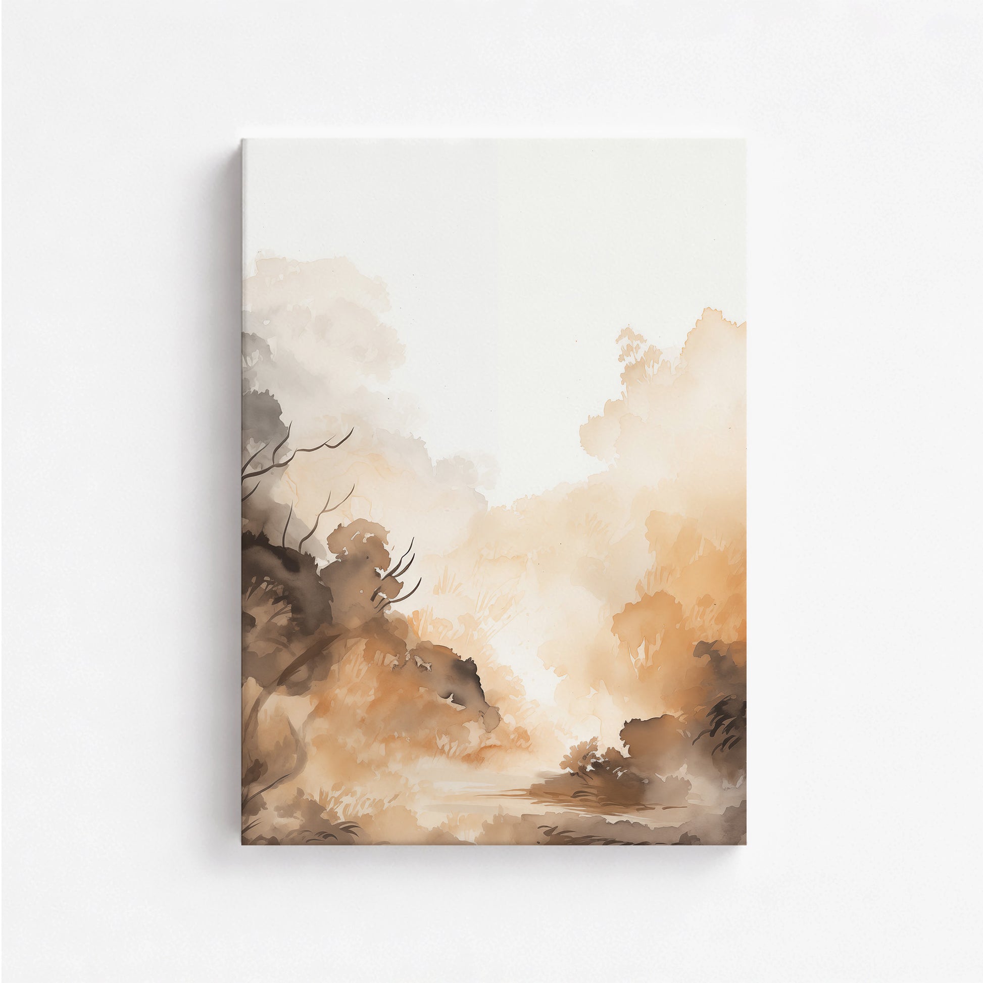 Amber Mist Forest, 50x70cm Satin Canvas Poster