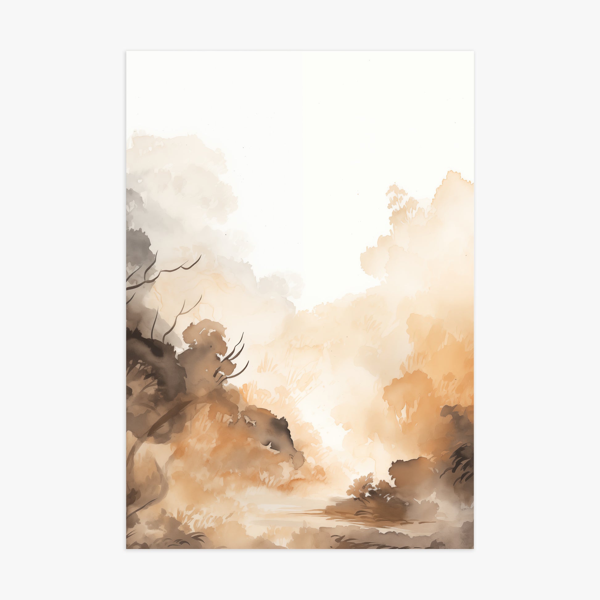 Amber Mist Forest, 70x100cm Poster Unframed