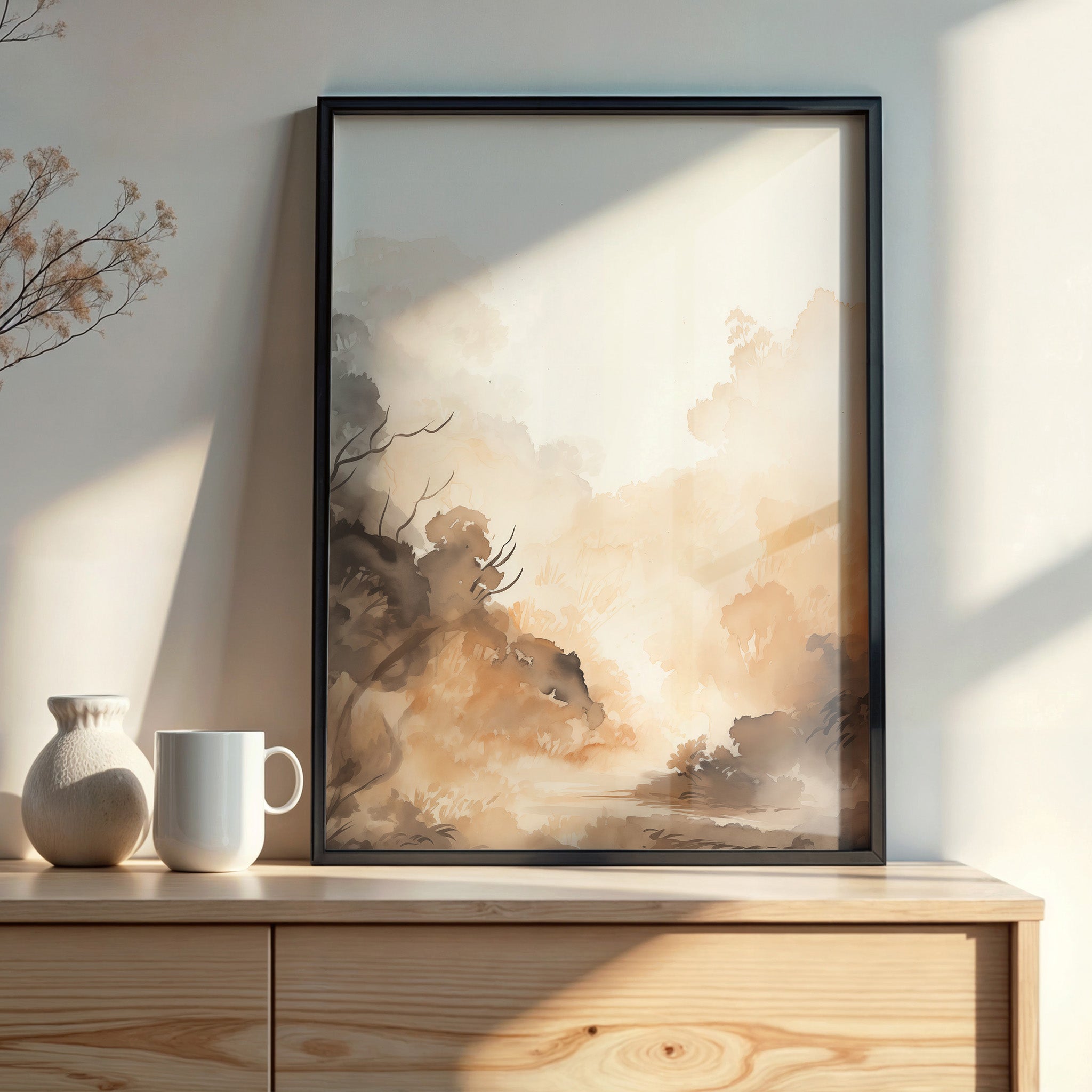 Design Concept No. 22 for Amber Mist Forest Modern Poster Art