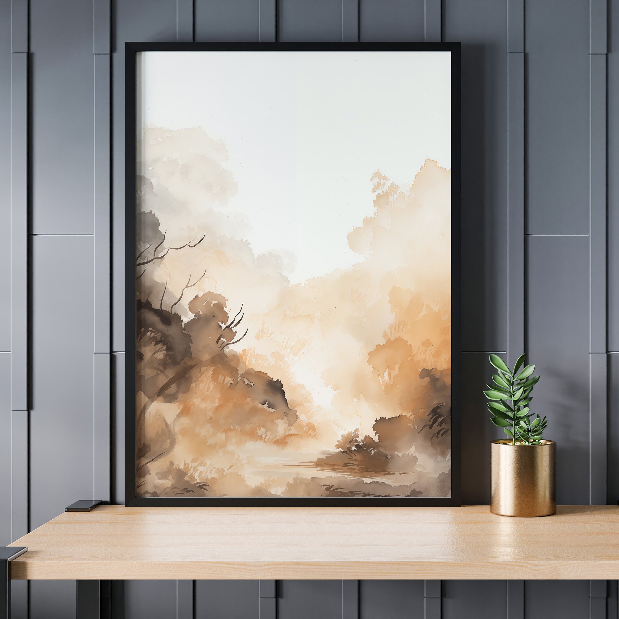 Design Concept No. 24 for Amber Mist Forest Modern Poster Art