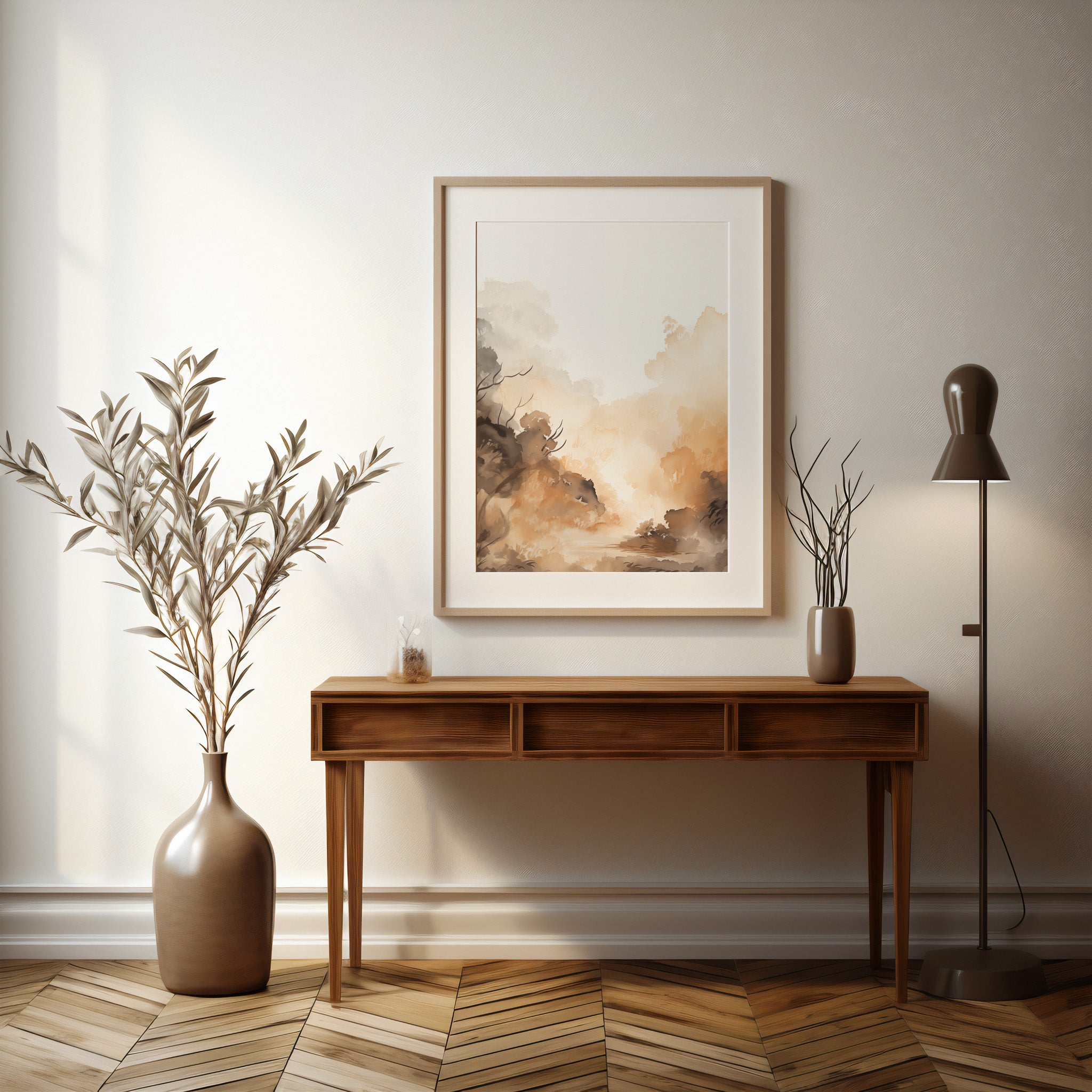 Design Concept No. 37 for Amber Mist Forest Modern Poster Art