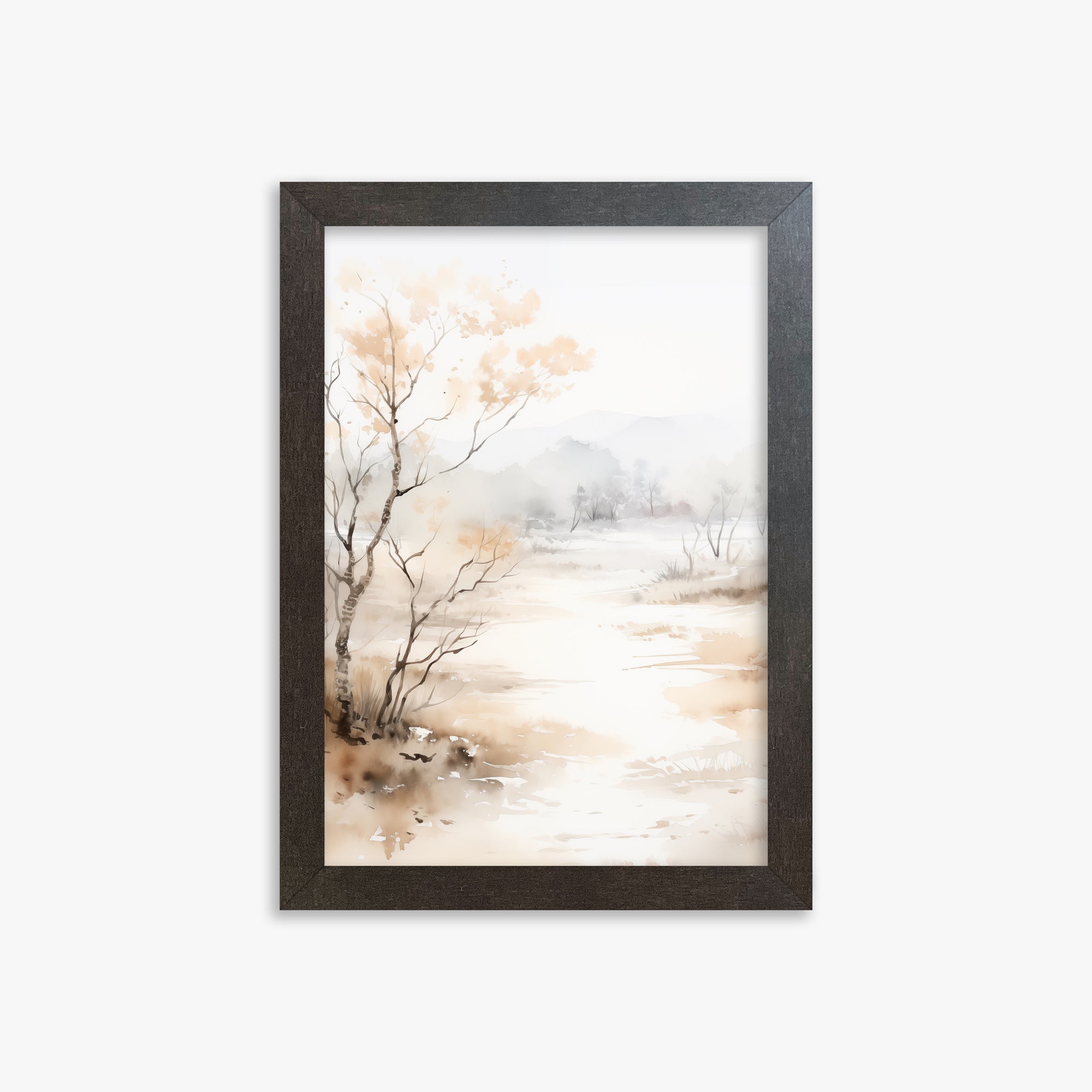 Golden Birch Marsh, 21x30cm Framed Poster With Espresso Frame