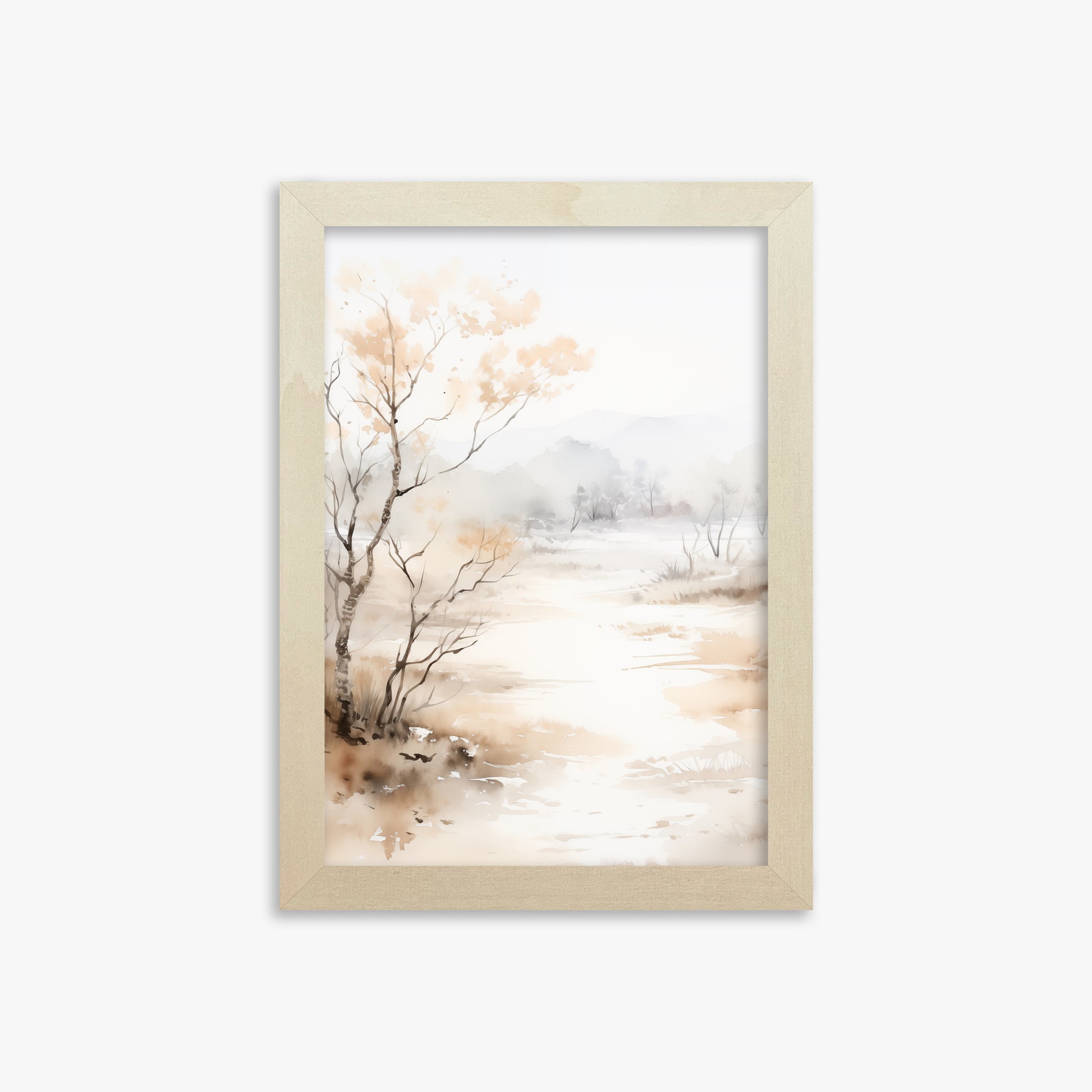 Golden Birch Marsh, 21x30cm Framed Poster With Lime Wood Frame