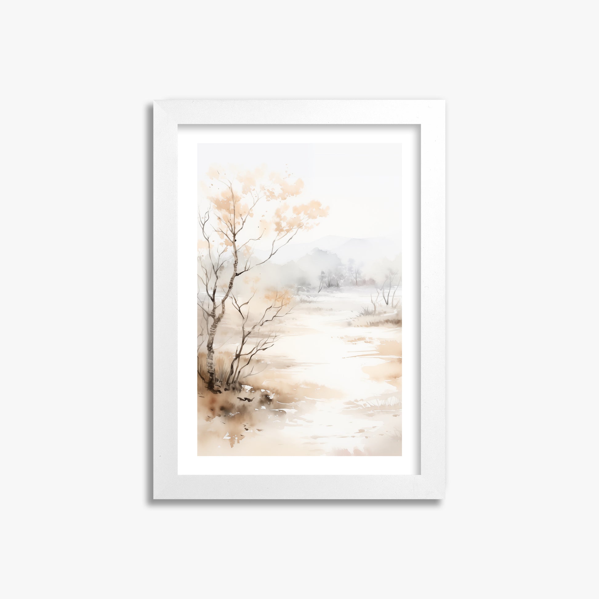 Golden Birch Marsh, 21x30cm Framed Poster With White Frame
