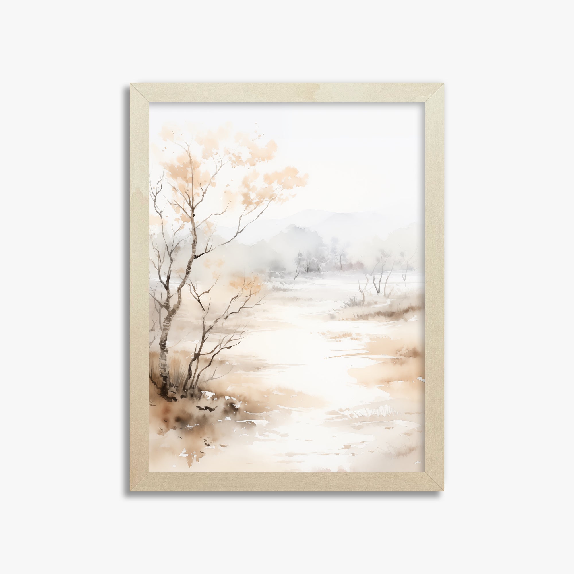 Golden Birch Marsh, 30x40cm Framed Poster With Lime Wood Frame
