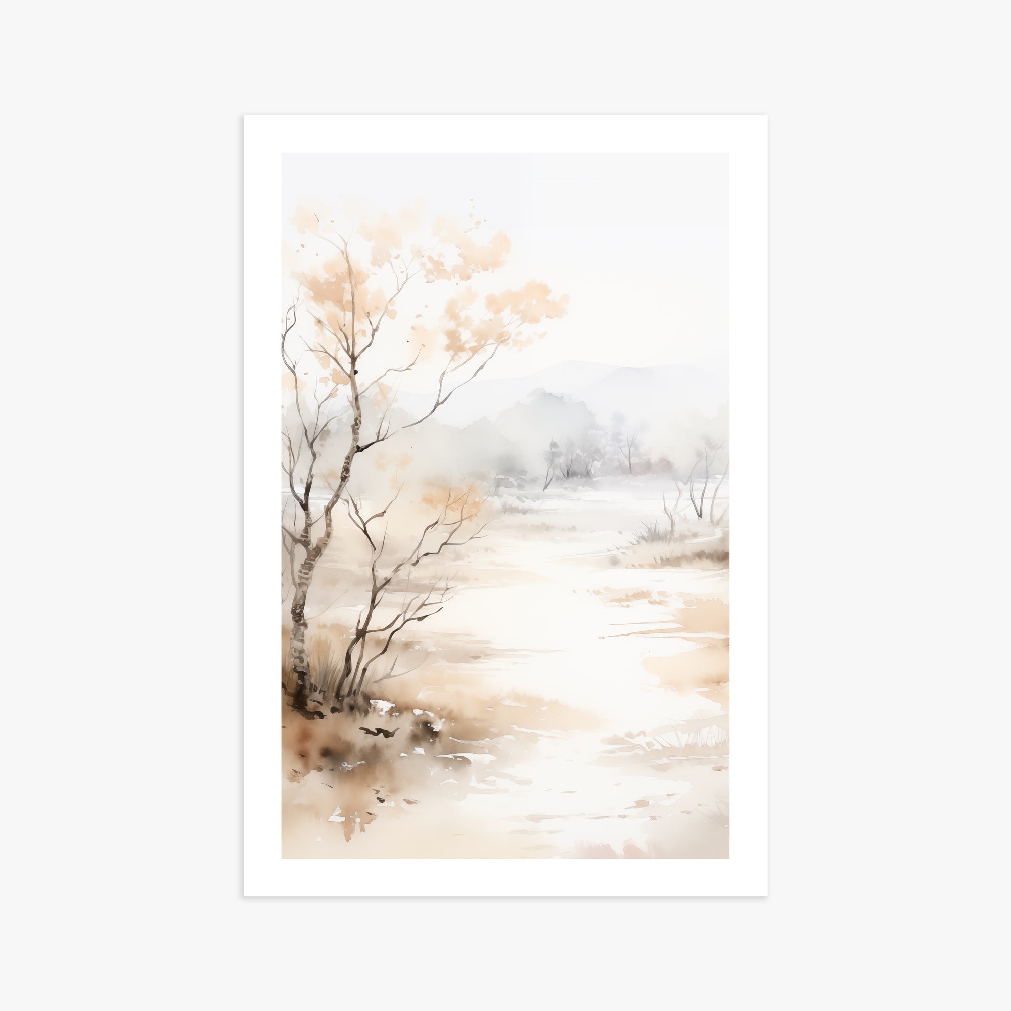 Golden Birch Marsh, 61x91cm Poster Unframed