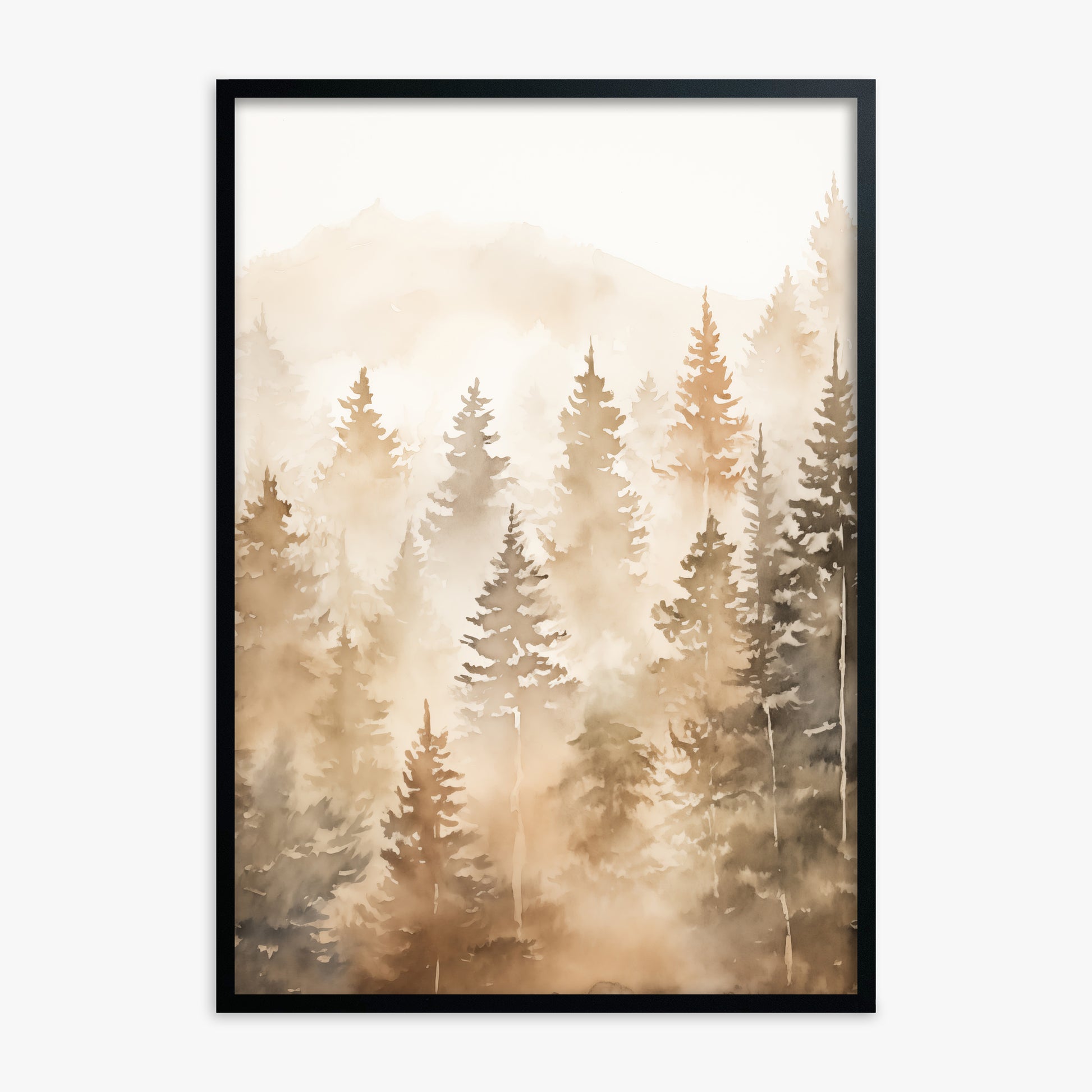 Ethereal Pines, Black Framed Poster With Black Frame