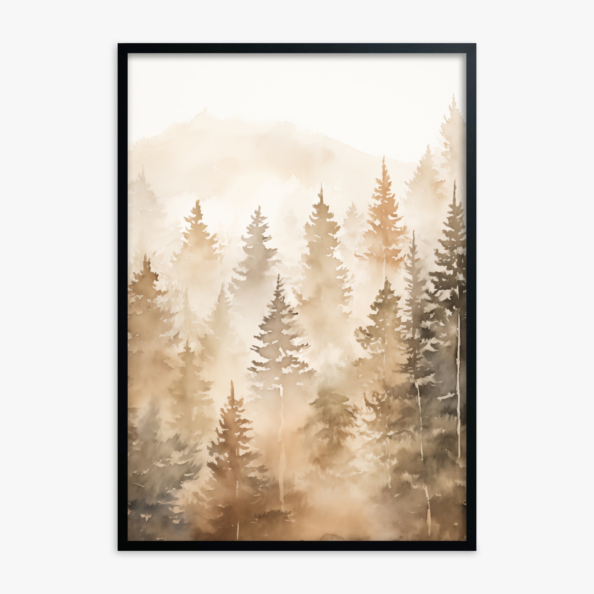 Ethereal Pines, Black Framed Poster With Black Frame