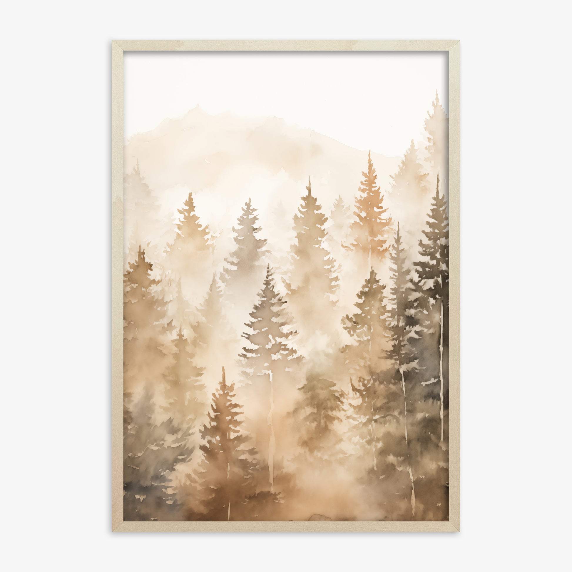 Ethereal Pines, 70x100cm Framed Poster With Lime Wood Frame