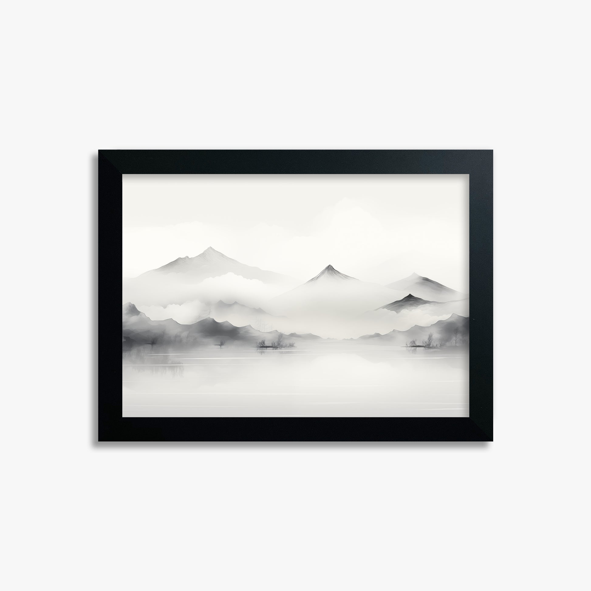 Silent Peaks, 21x30cm Framed Poster With Black Frame