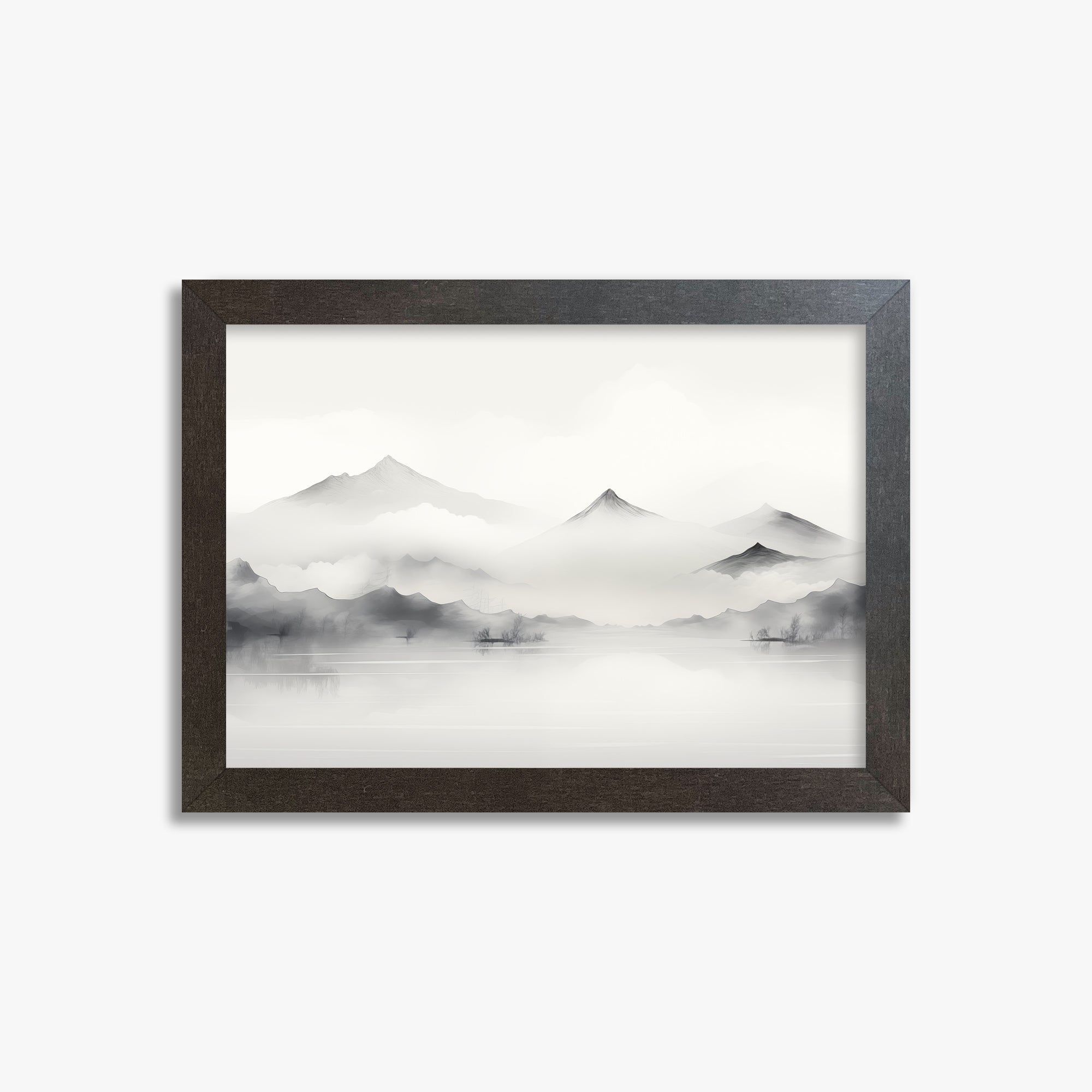 Silent Peaks, 21x30cm Framed Poster With Espresso Frame