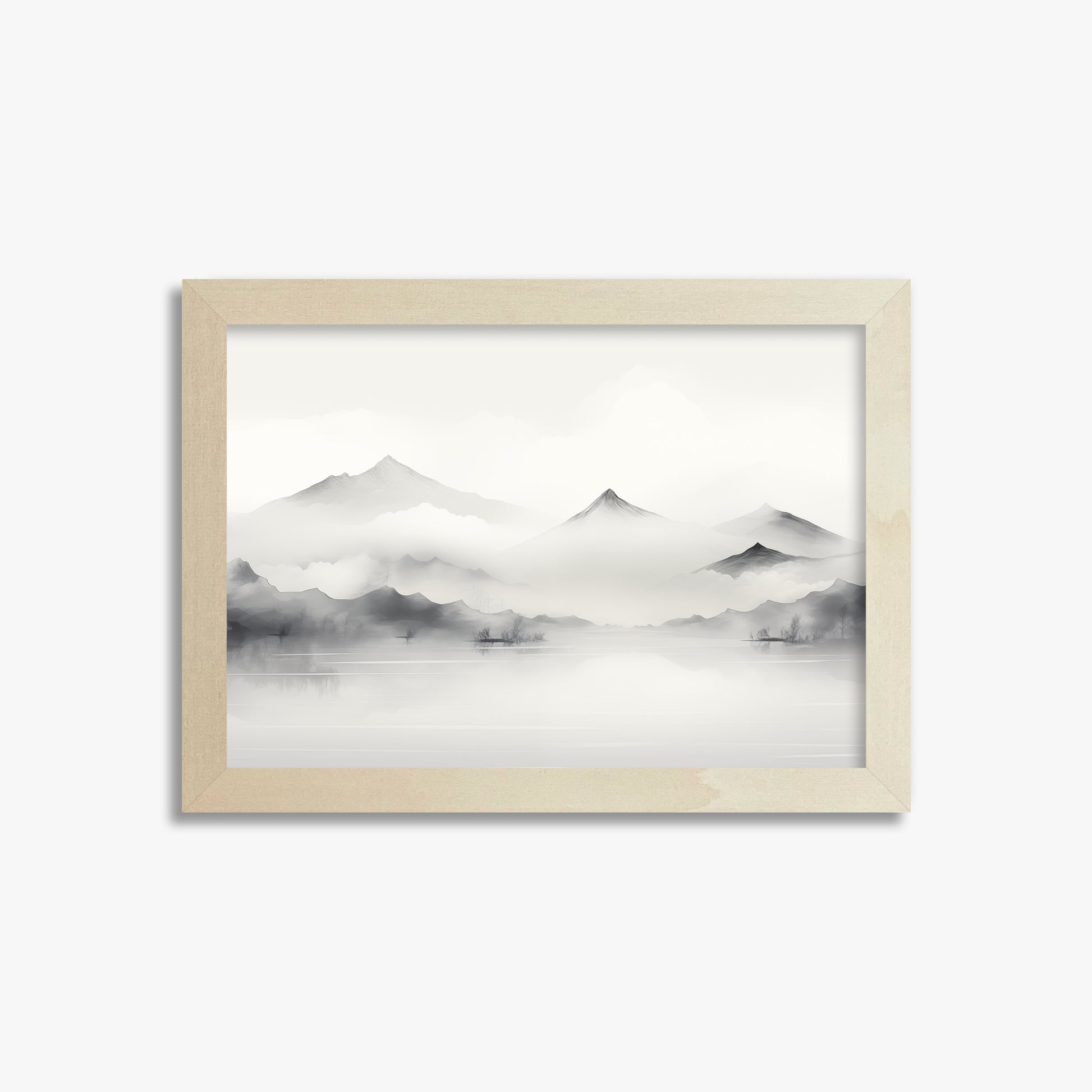 Silent Peaks, 21x30cm Framed Poster With Lime Wood Frame