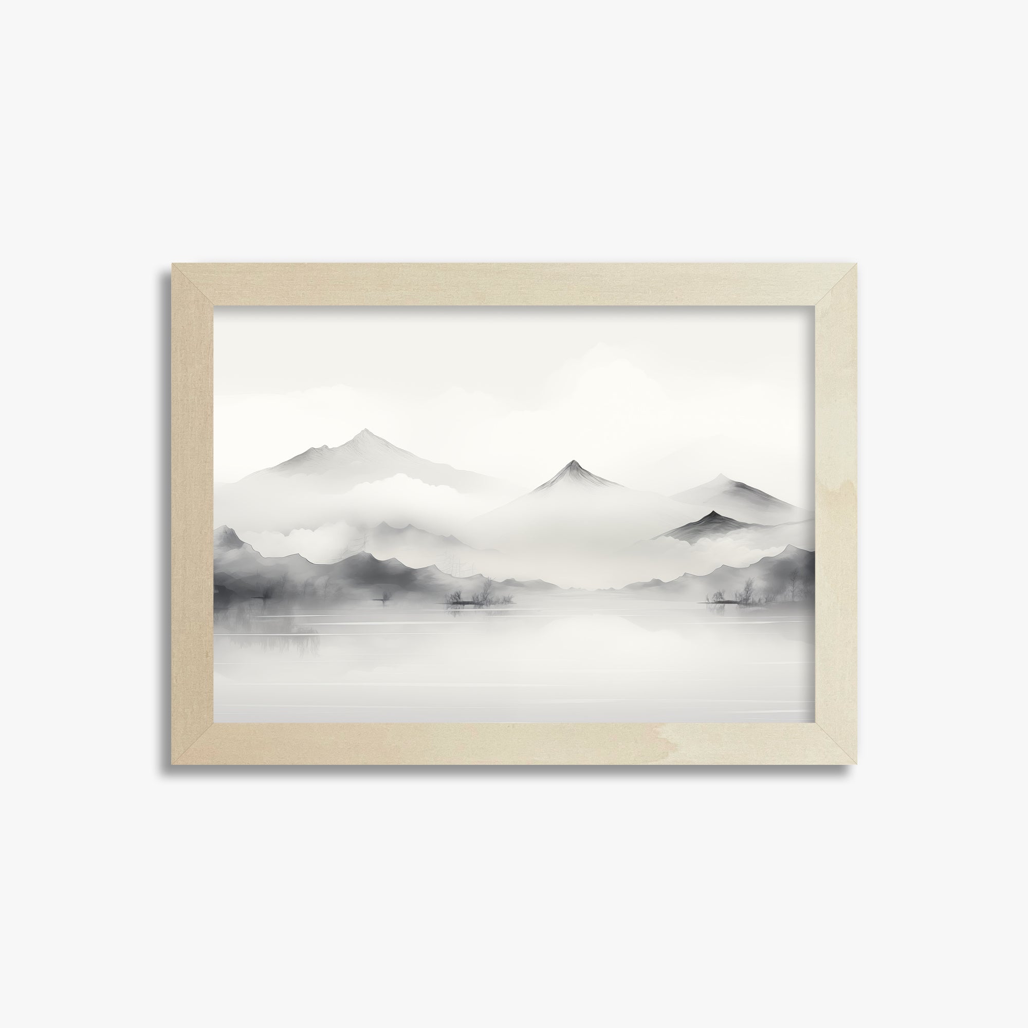 Silent Peaks, 21x30cm Framed Poster With Lime Wood Frame