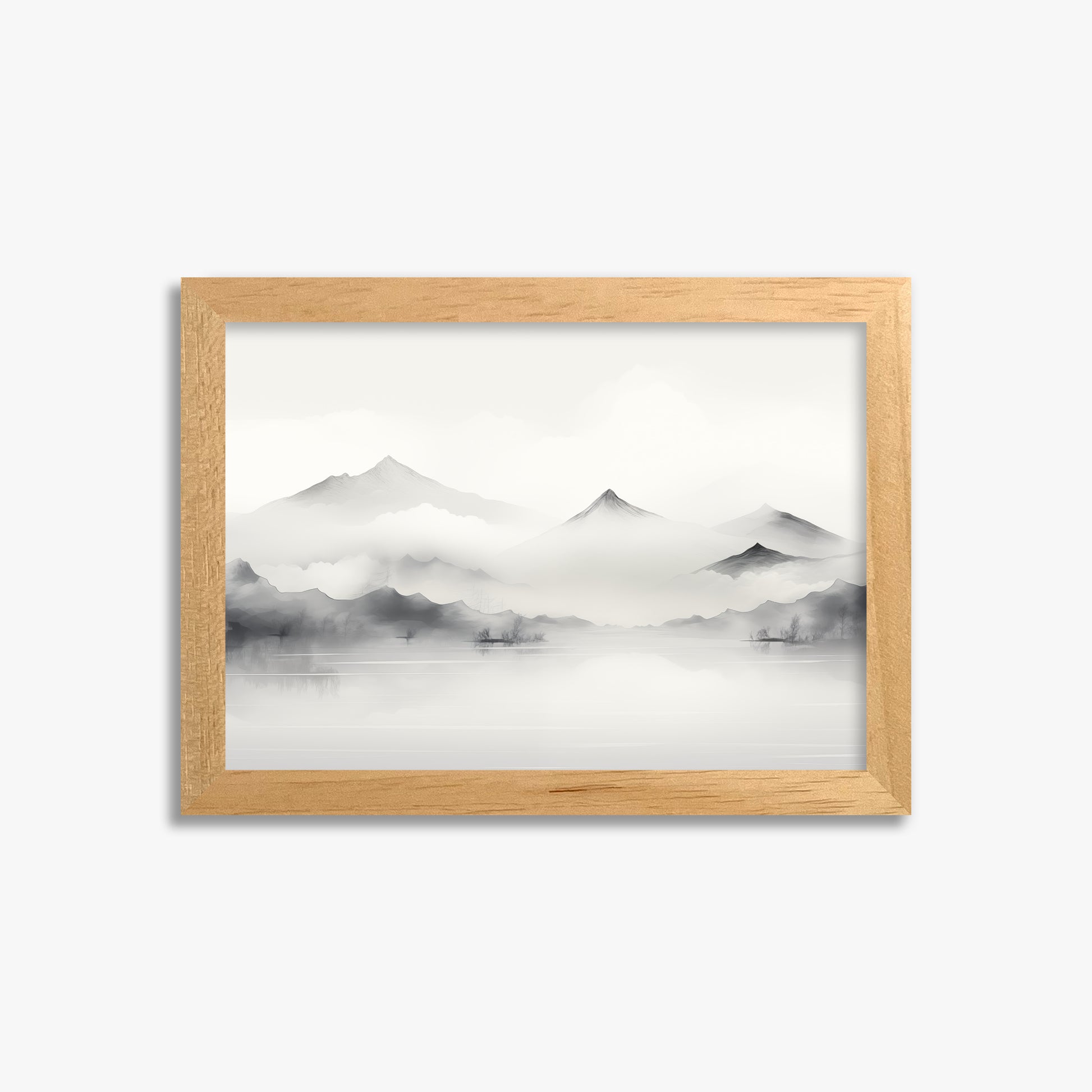 Silent Peaks, 21x30cm Framed Poster With Oak Frame