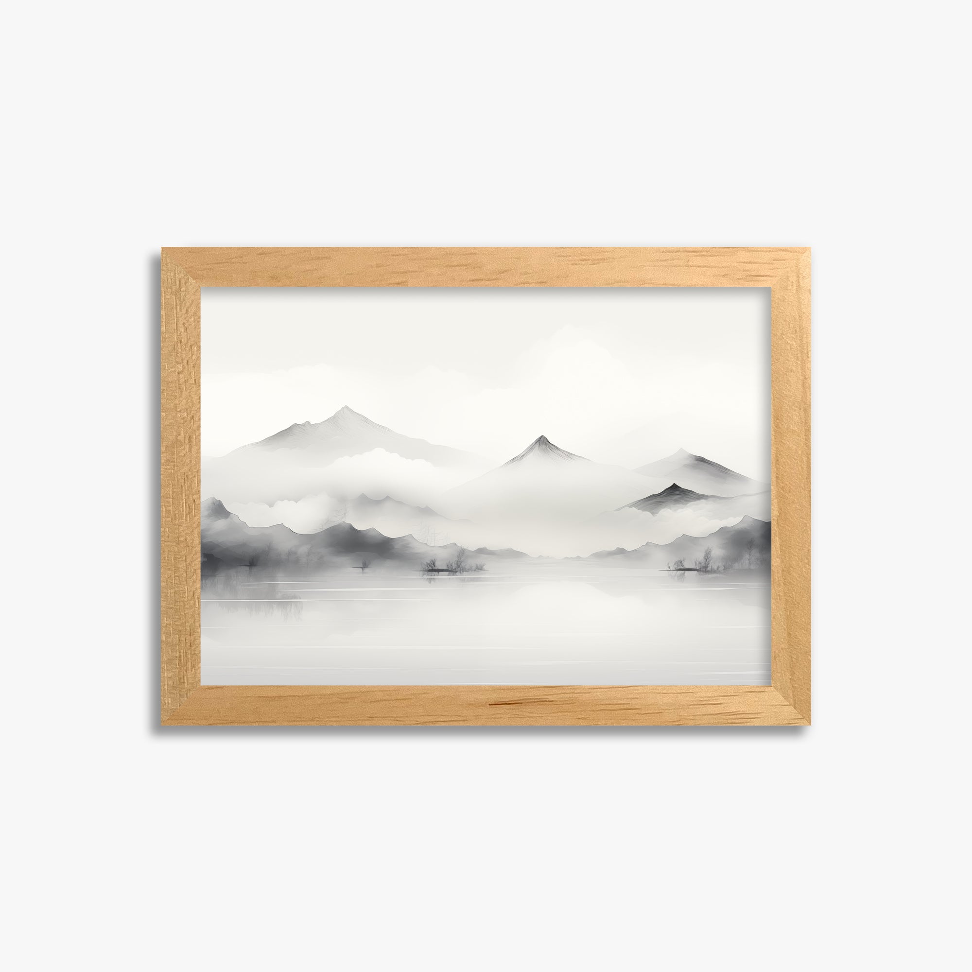 Silent Peaks, 21x30cm Framed Poster With Oak Frame
