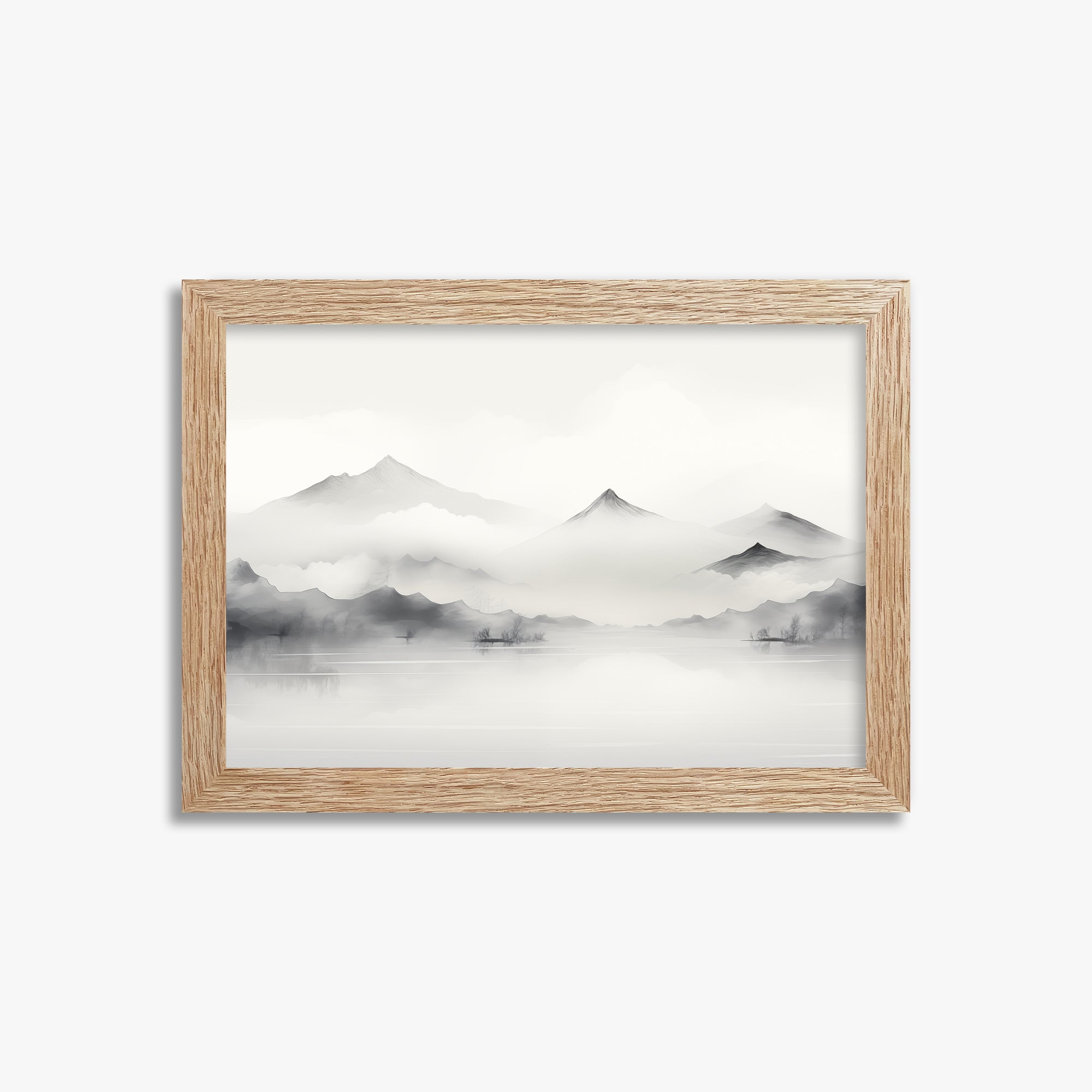 Silent Peaks, 21x30cm Framed Poster With Raw Oak Frame
