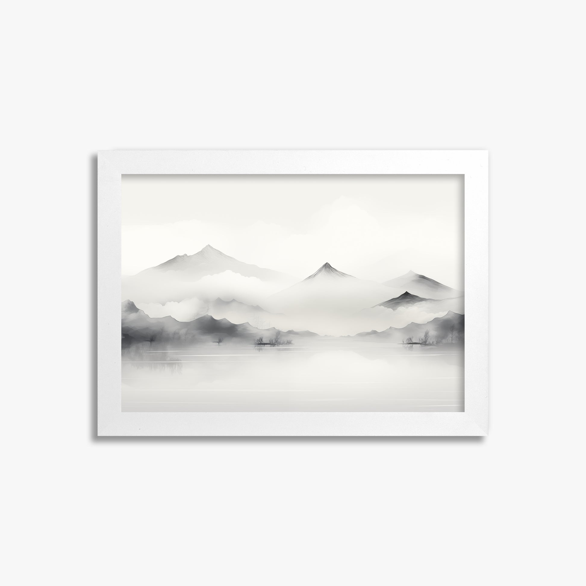 Silent Peaks, 21x30cm Framed Poster With White Frame