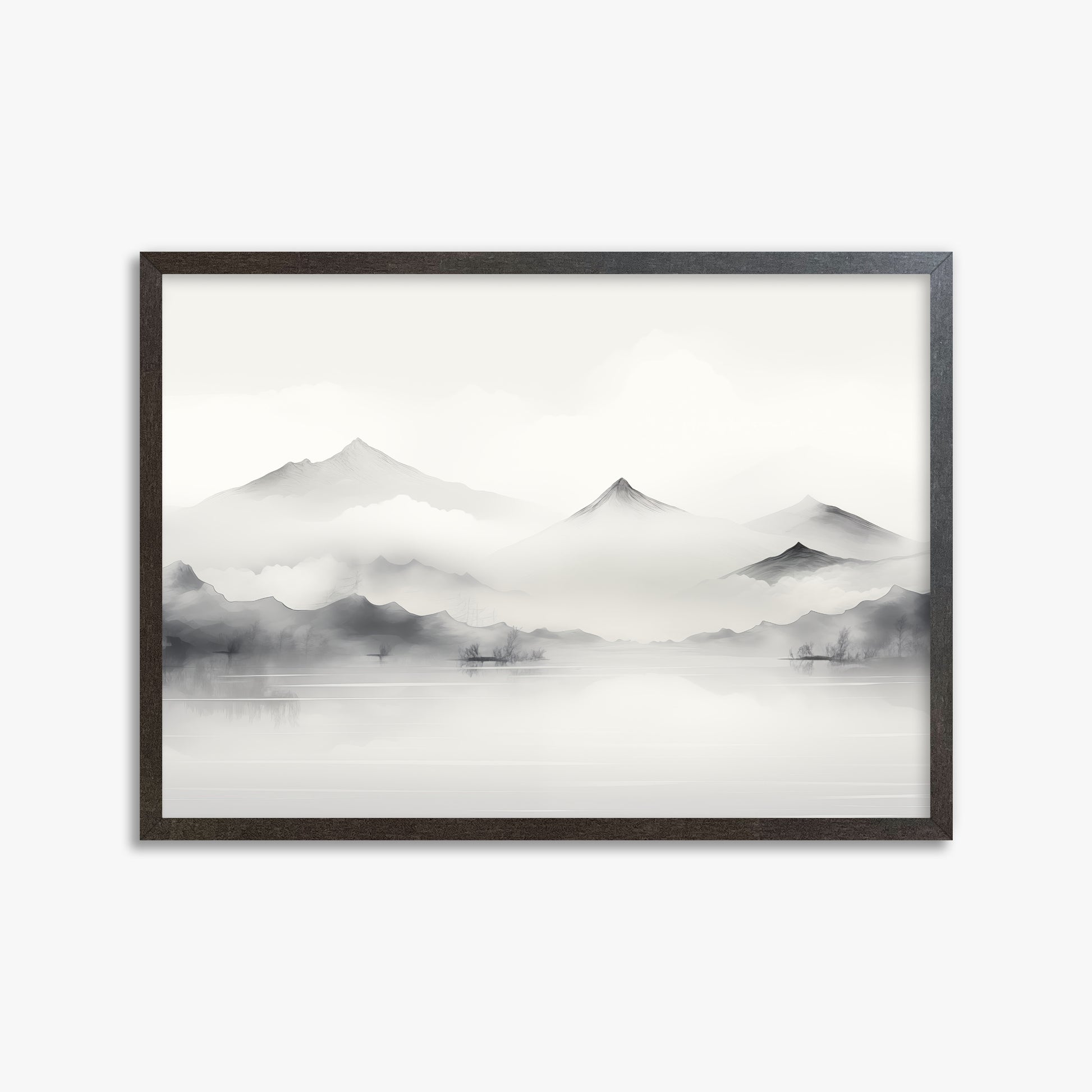 Silent Peaks, 50x70cm Framed Poster With Espresso Frame