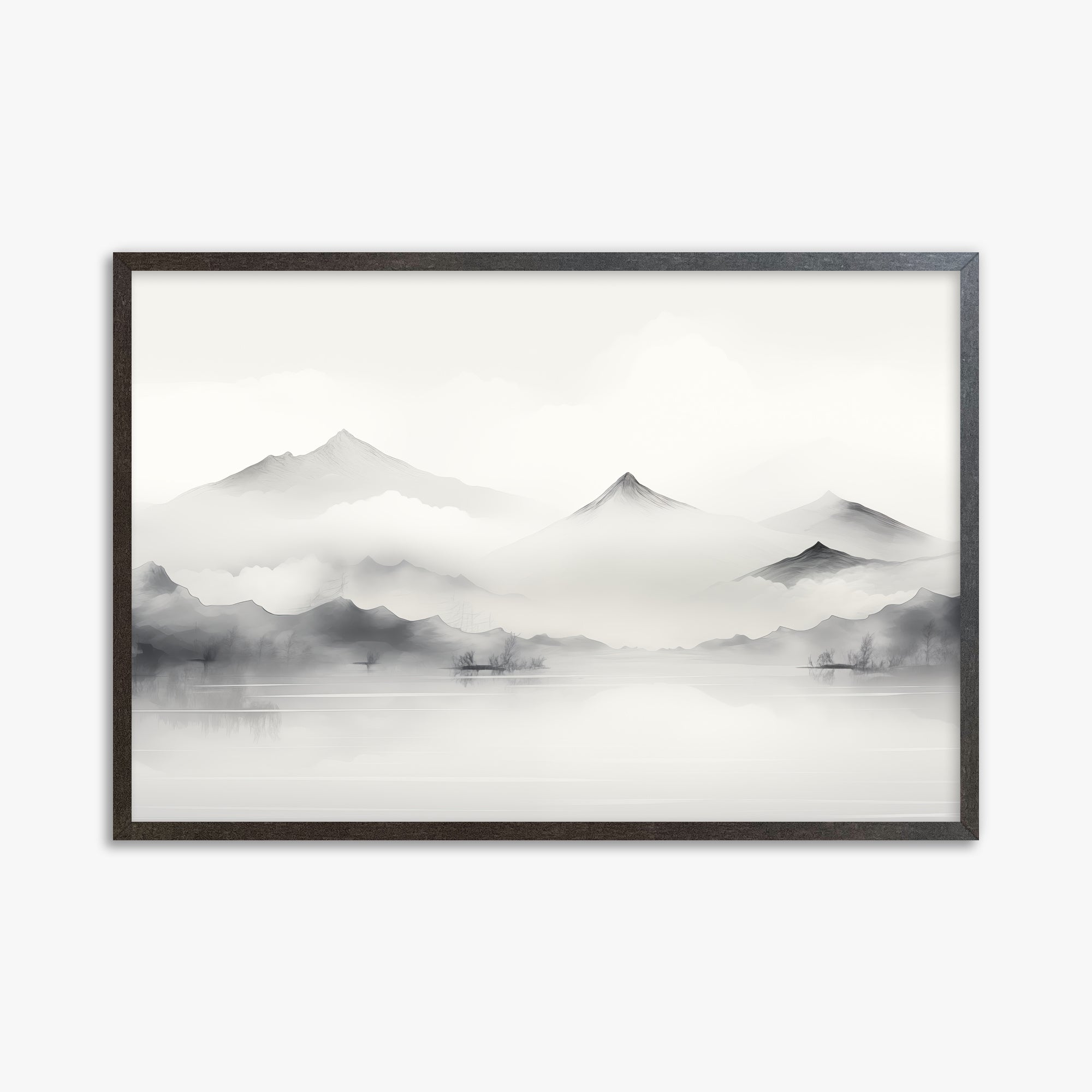 Silent Peaks, 61x91cm Framed Poster With Espresso Frame