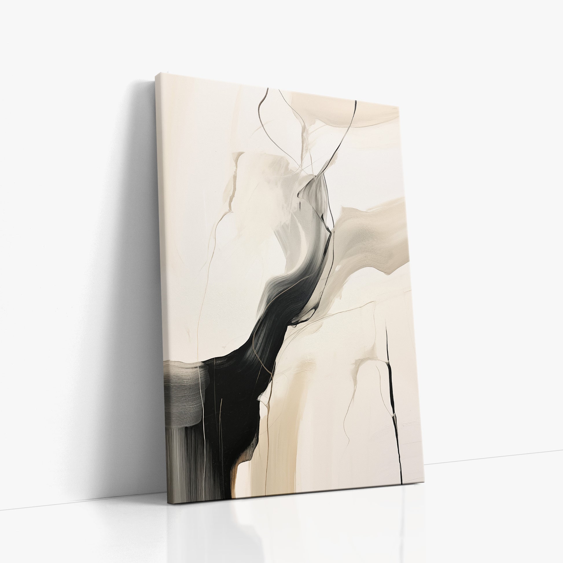 Swirling silhouette, 60x90cm Satin Canvas Poster Left Angle
