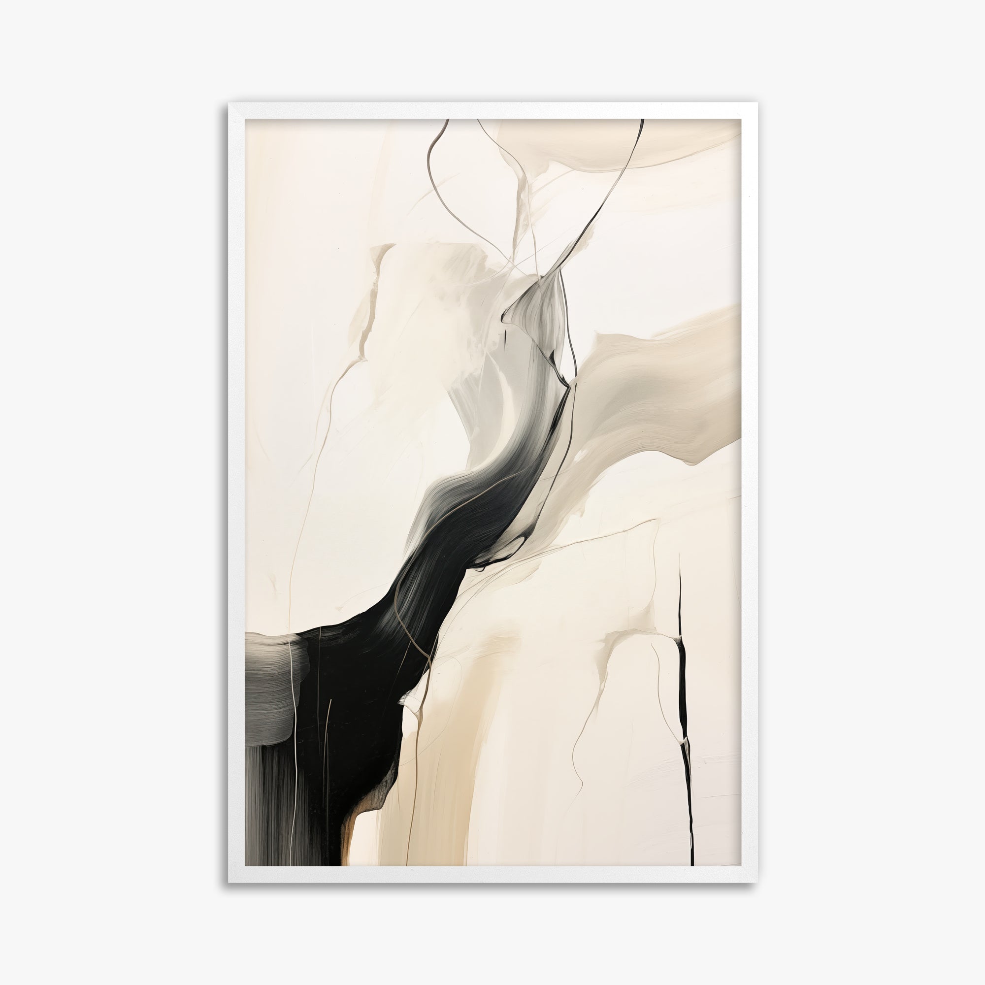 Swirling silhouette, 61x91cm Framed Poster With White Frame
