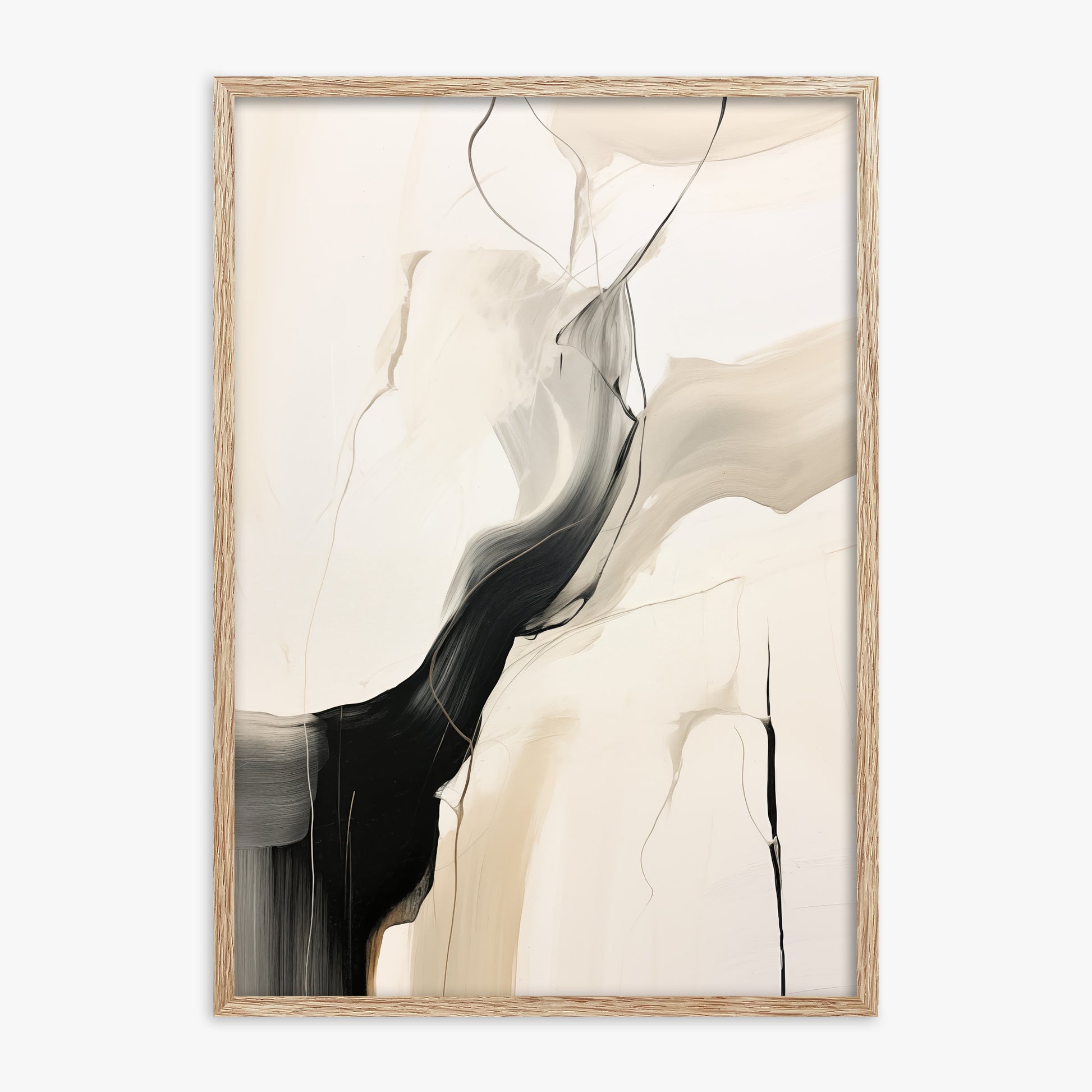 Swirling silhouette, 70x100cm Framed Poster With Raw Oak Frame