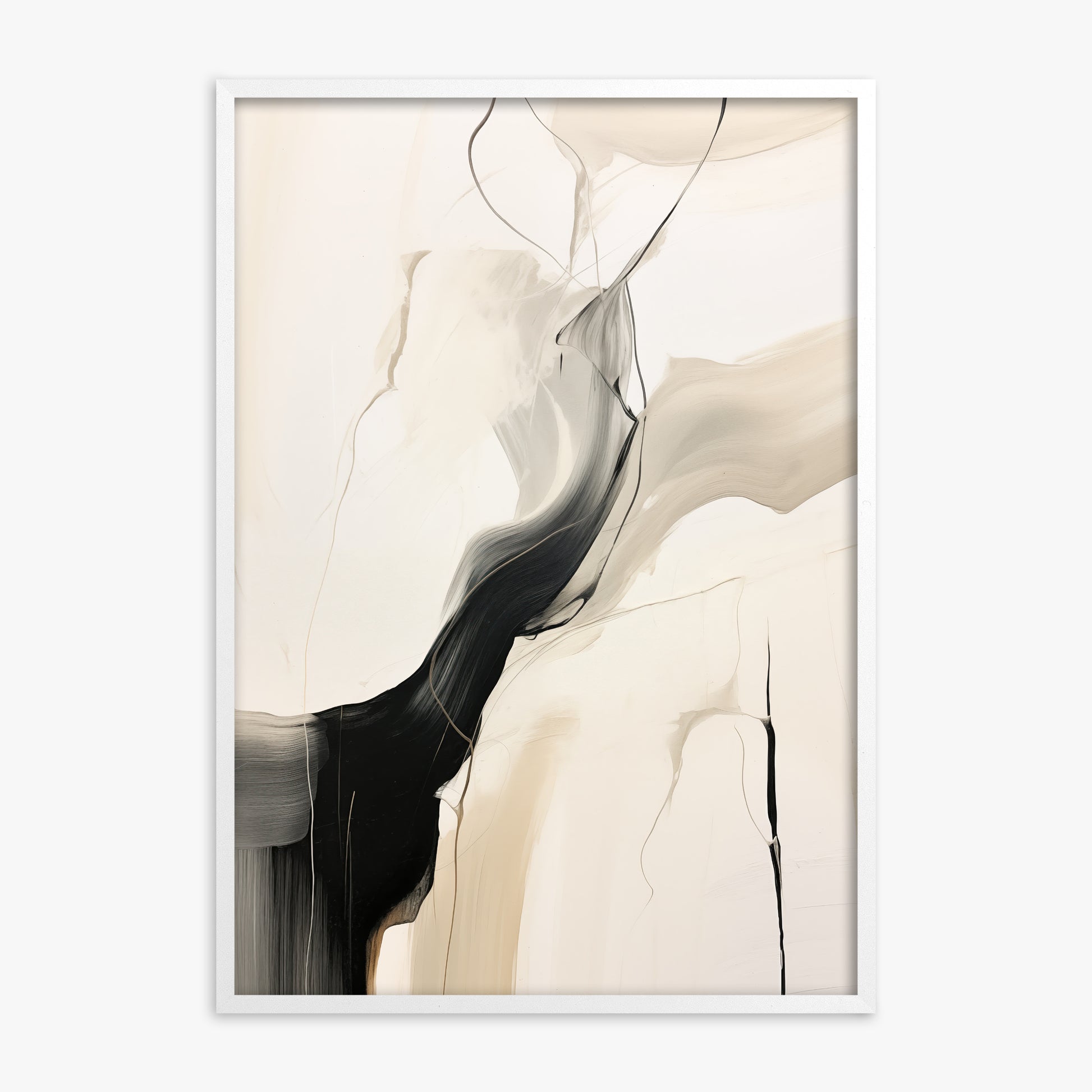 Swirling silhouette, White Framed Poster With White Frame