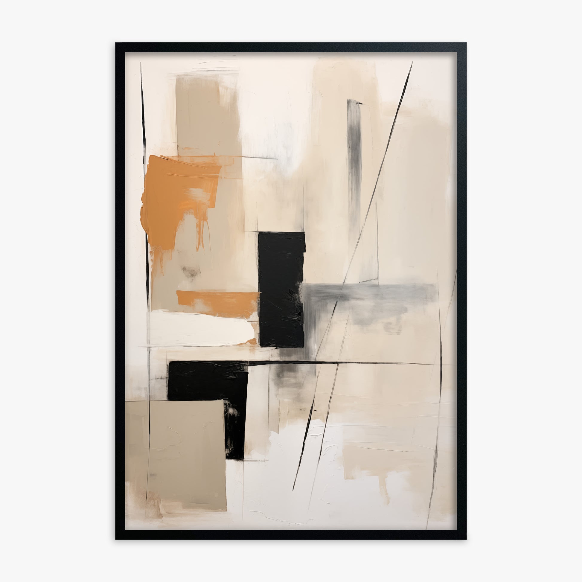 Tiled Harmony, Black Framed Poster With Black Frame