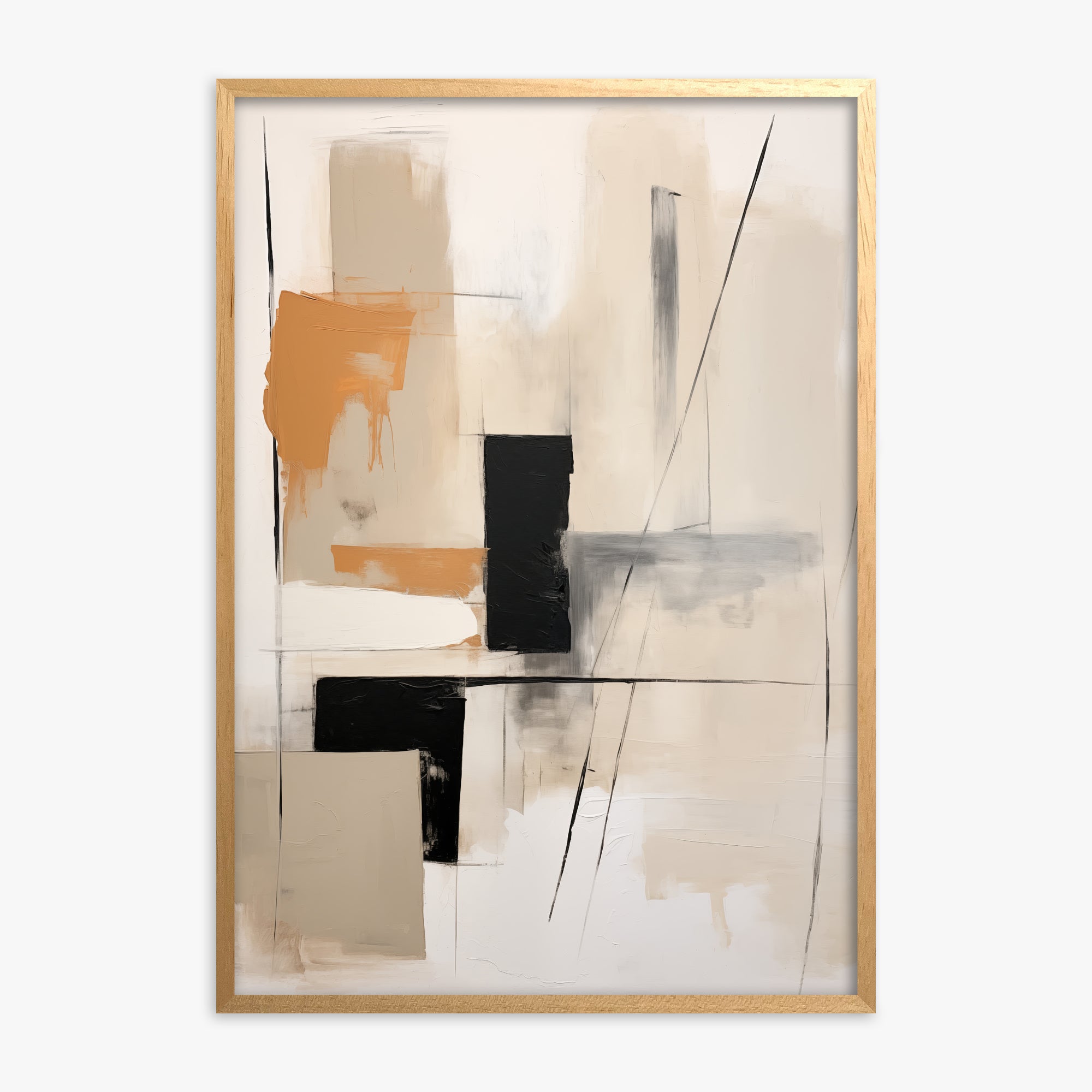 Tiled Harmony, Oak Framed Poster With Oak Frame