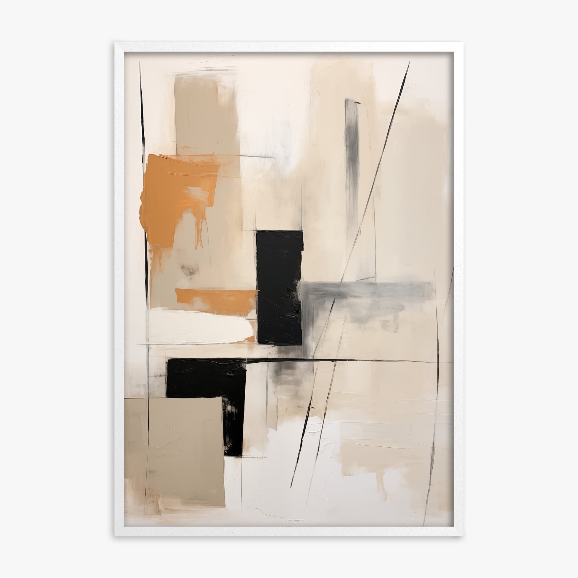 Tiled Harmony, White Framed Poster With White Frame