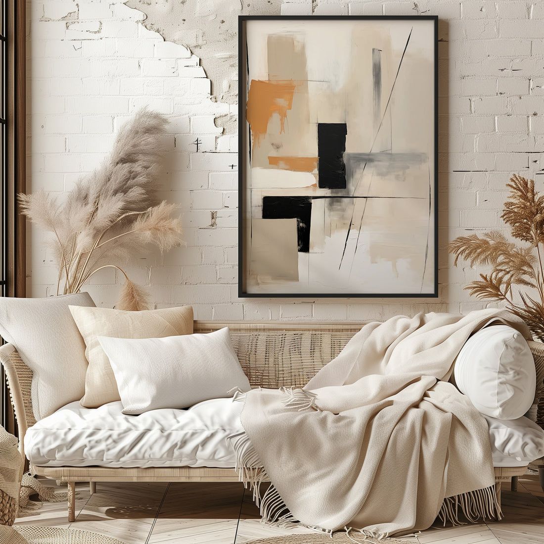 Tiled Harmony, 50x70cm Framed Poster With Black Frame