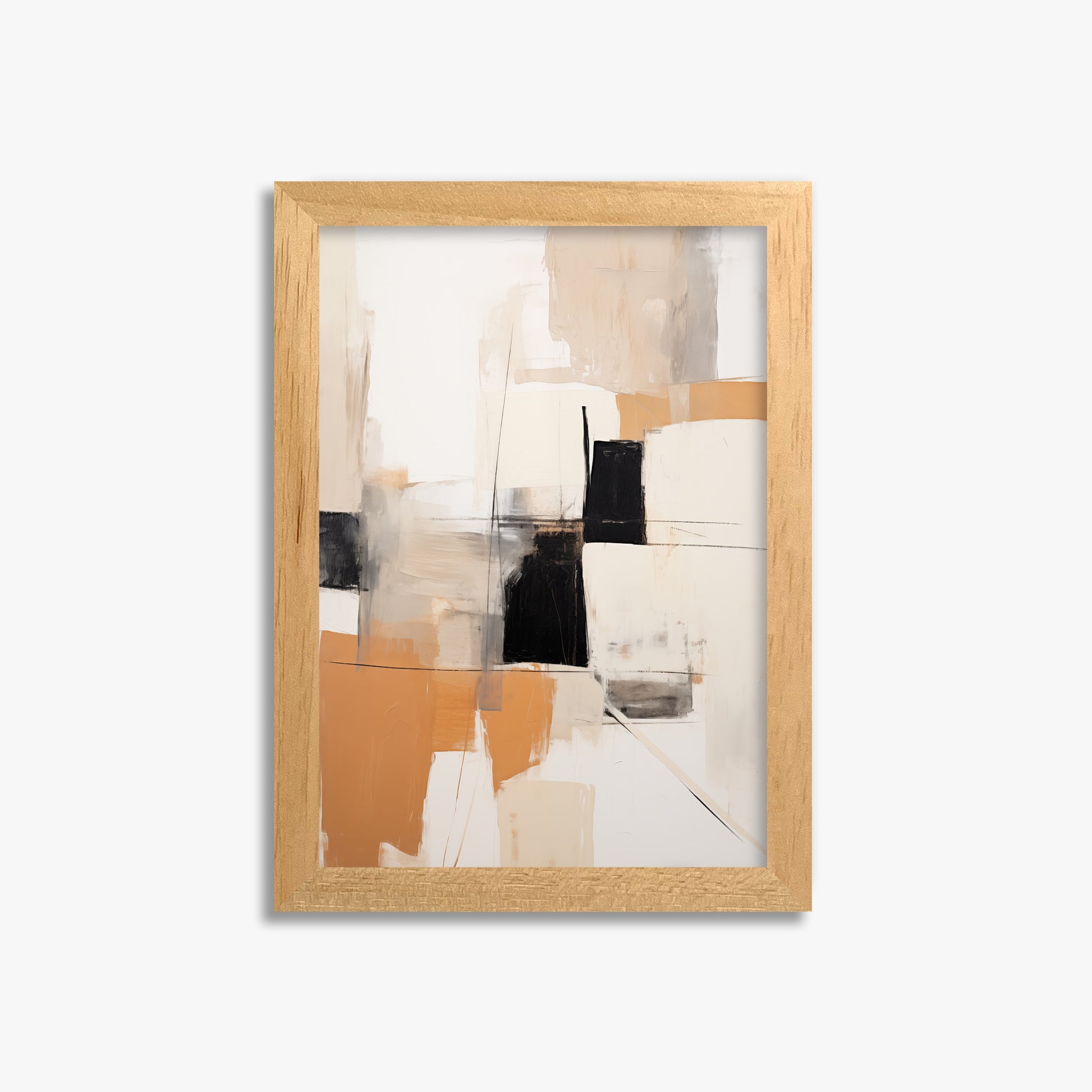 Sunset Grid, 21x30cm Framed Poster With Oak Frame