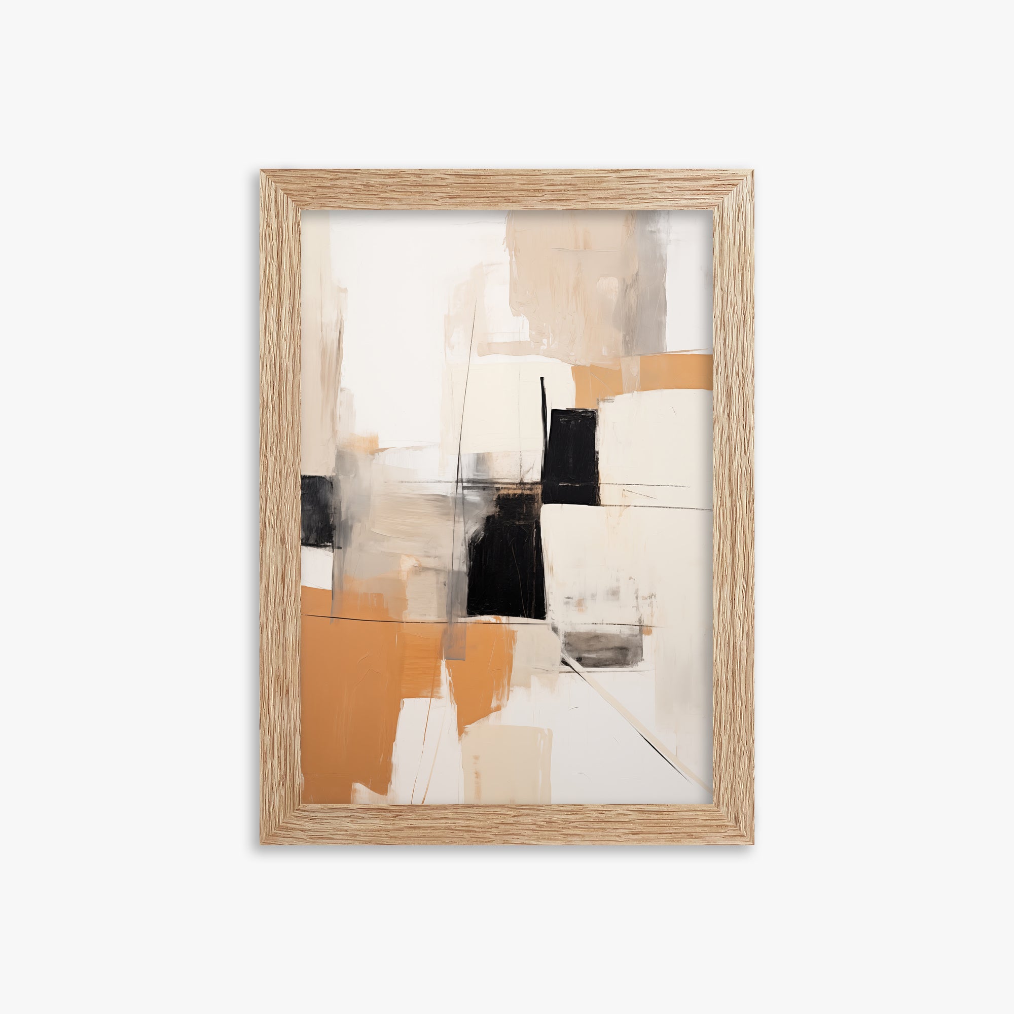 Sunset Grid, 21x30cm Framed Poster With Raw Oak Frame