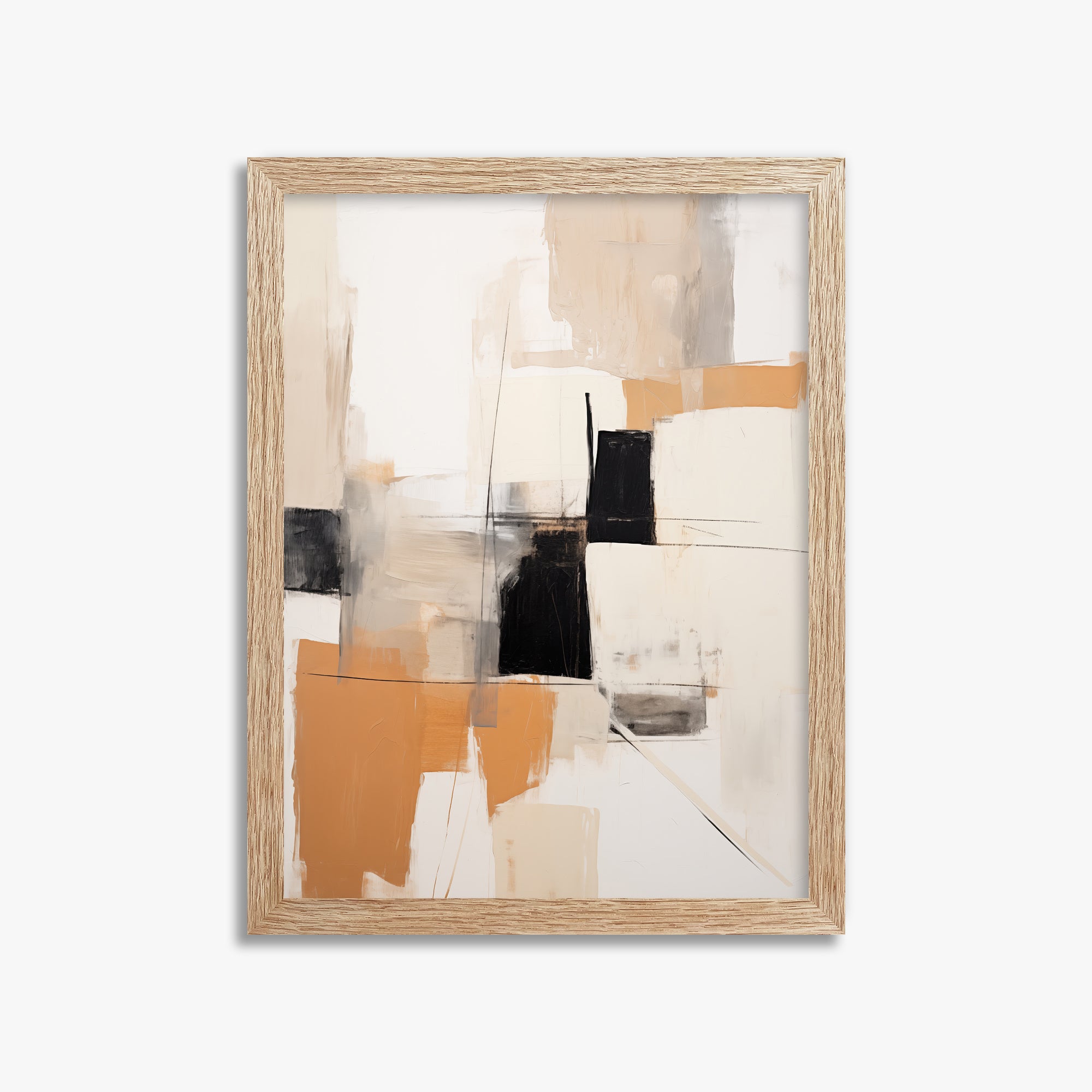 Sunset Grid, 30x40cm Framed Poster With Raw Oak Frame