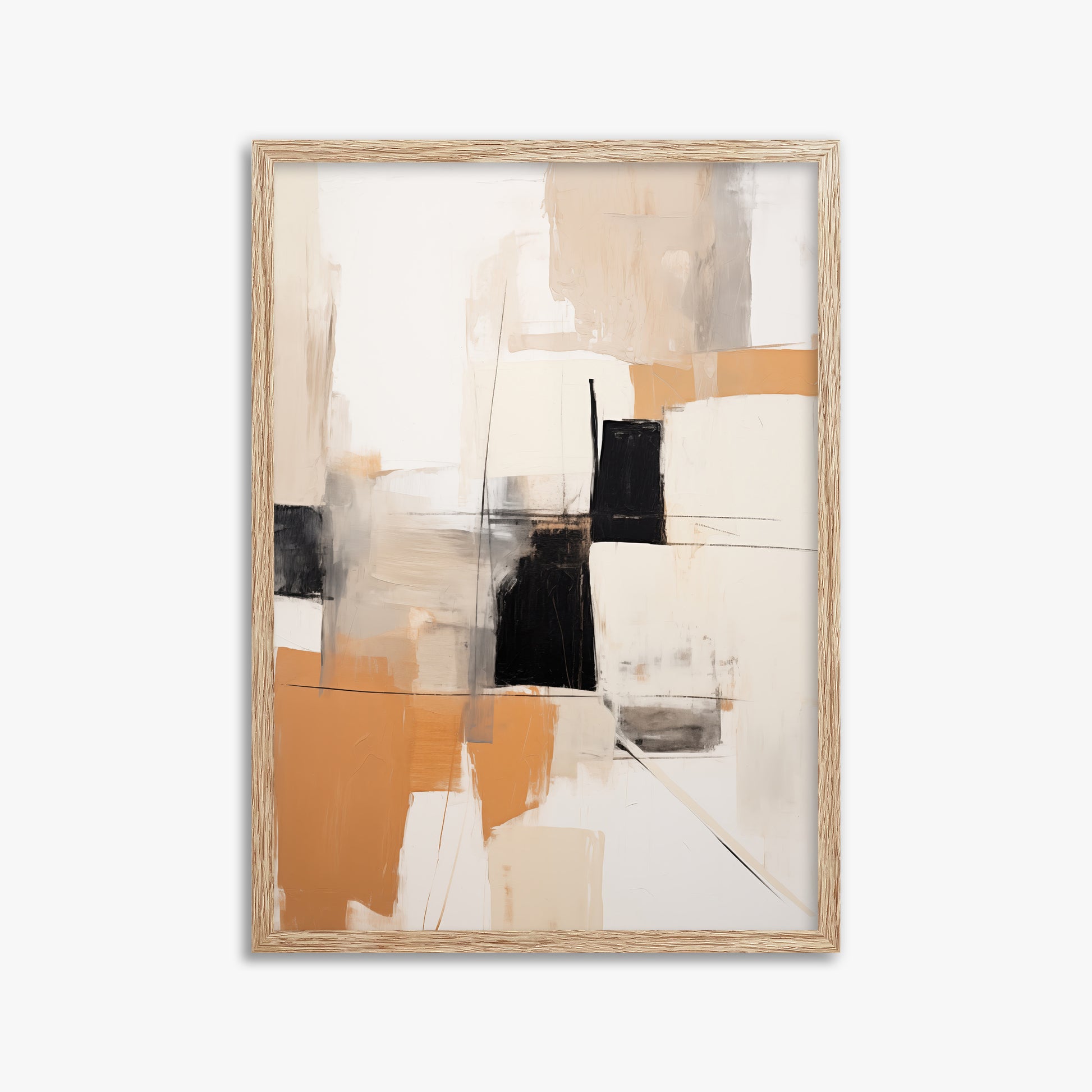 Sunset Grid, 50x70cm Framed Poster With Raw Oak Frame