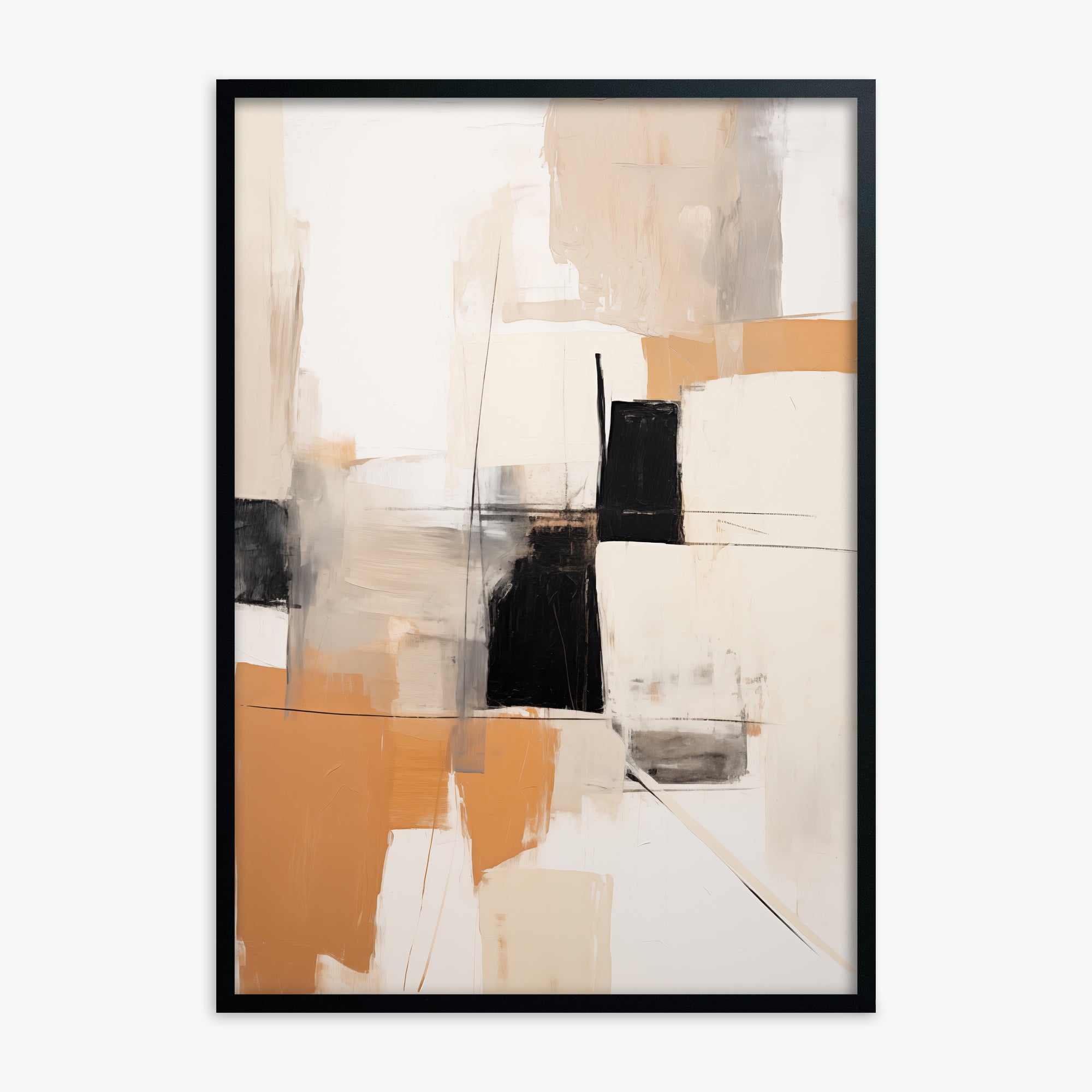 Sunset Grid, Black Framed Poster With Black Frame
