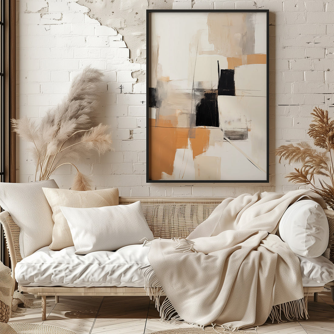 Sunset Grid, 50x70cm Framed Poster With Black Frame