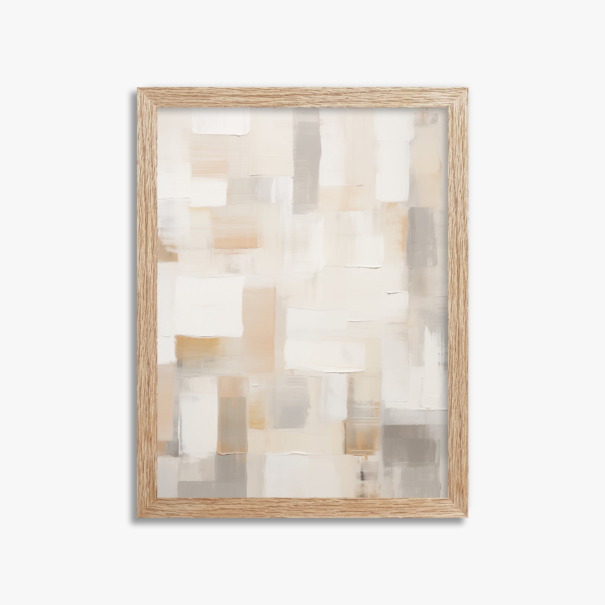 Soft Mosaic, 30x40cm Framed Poster With Raw Oak Frame