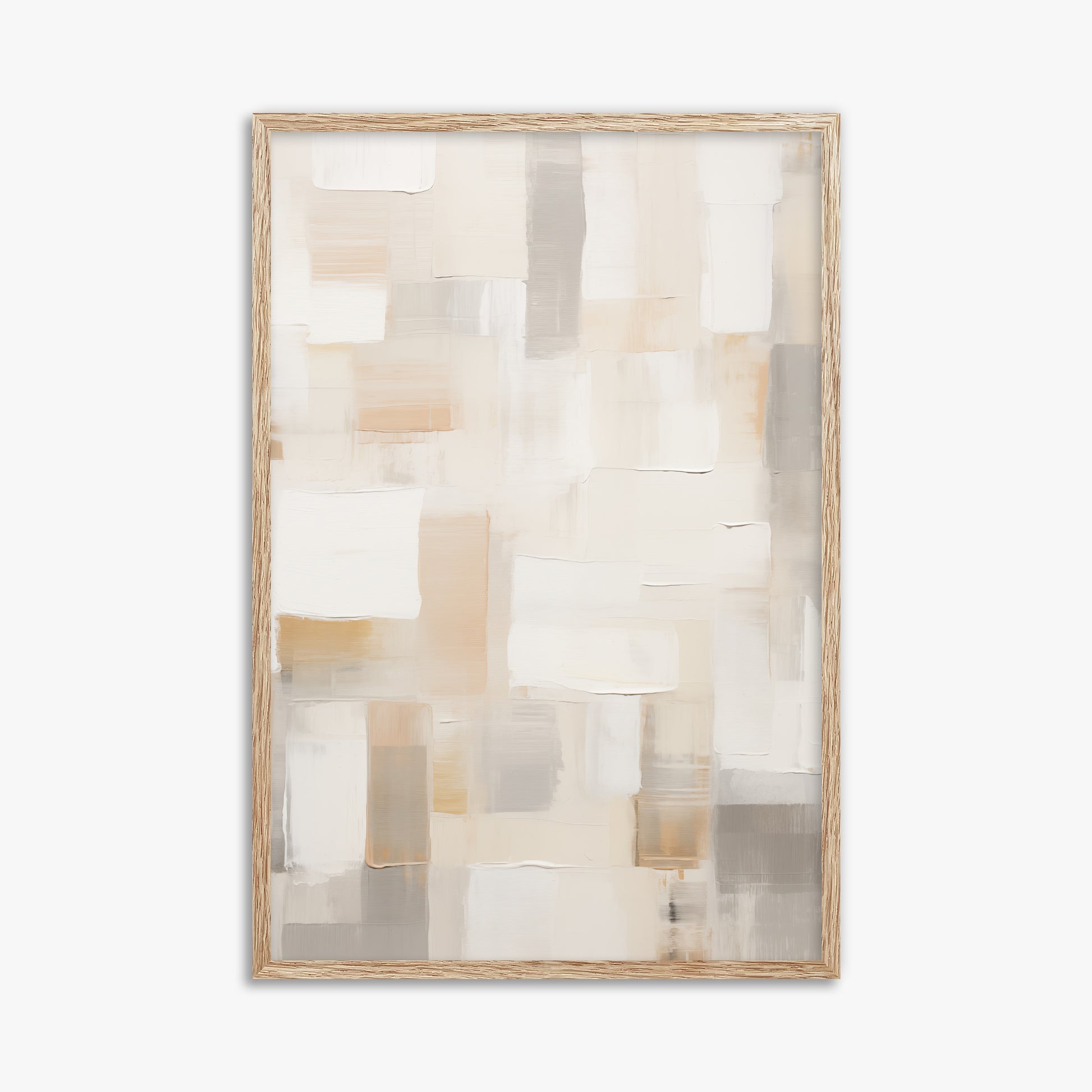 Soft Mosaic, 61x91cm Framed Poster With Raw Oak Frame