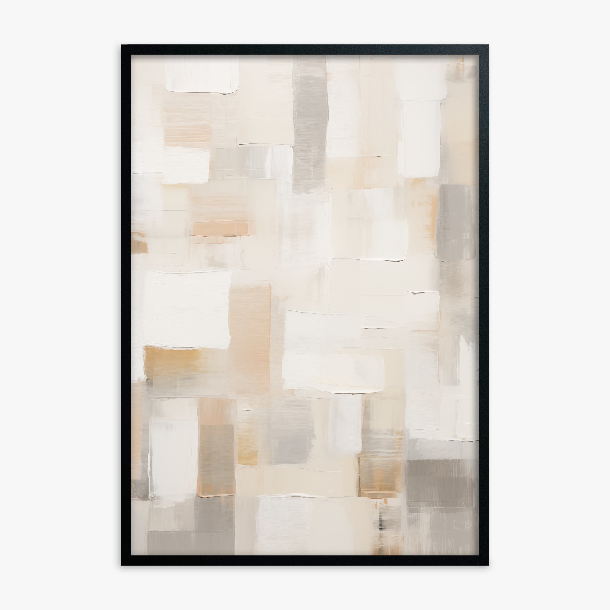 Soft Mosaic, Black Framed Poster With Black Frame