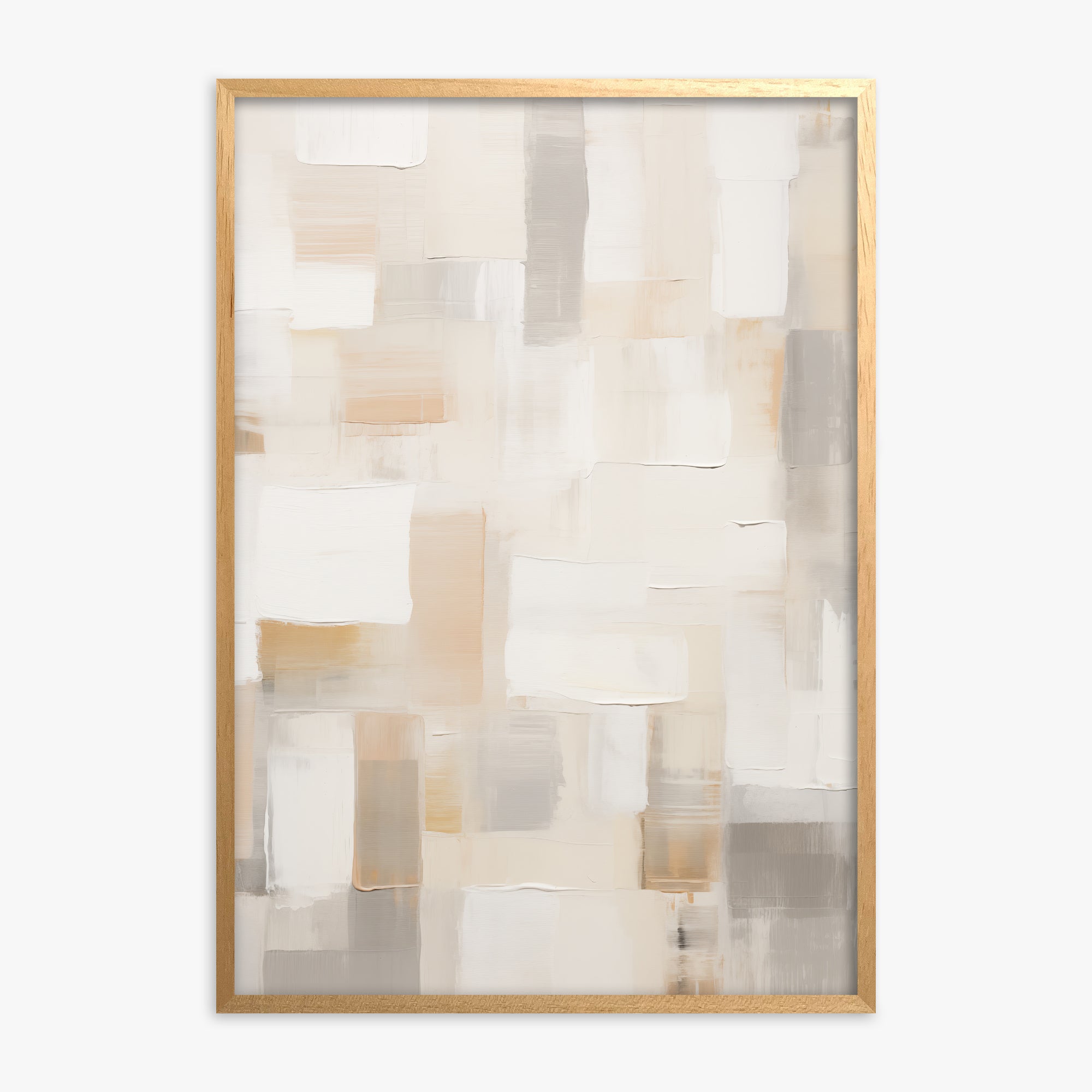 Soft Mosaic, Oak Framed Poster With Oak Frame