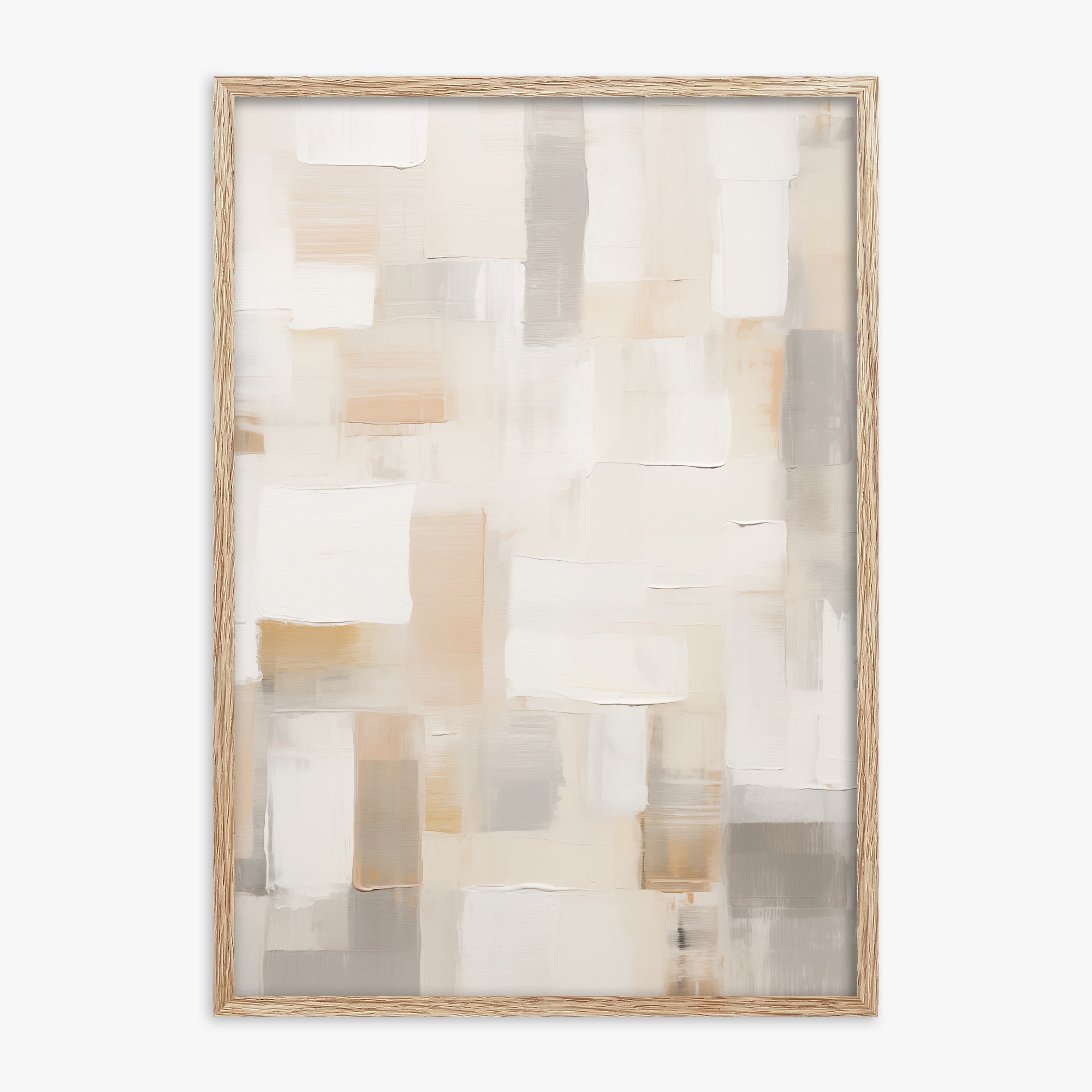 Soft Mosaic, 70x100cm Framed Poster With Raw Oak Frame