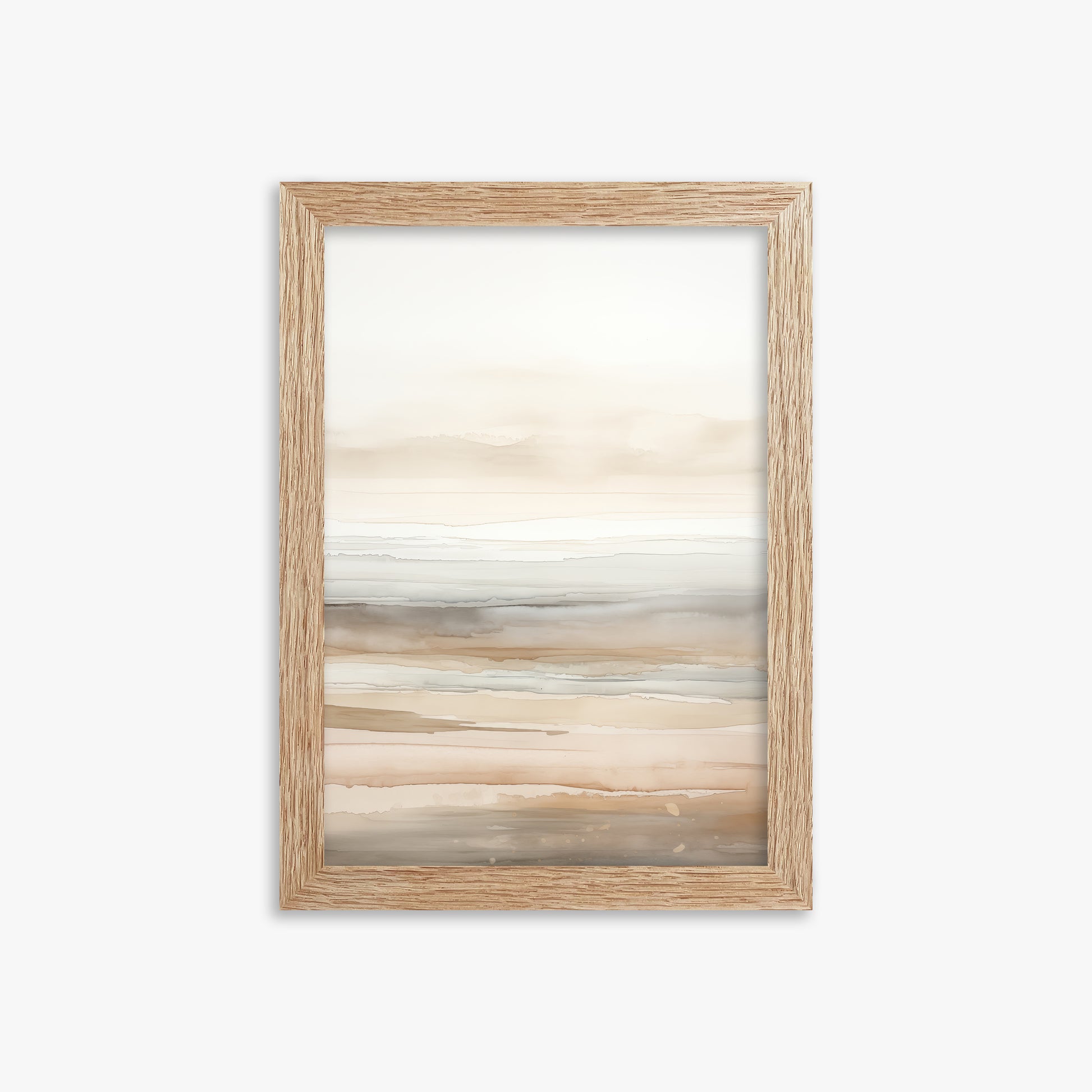 Coastal Whisper, 21x30cm Framed Poster With Raw Oak Frame