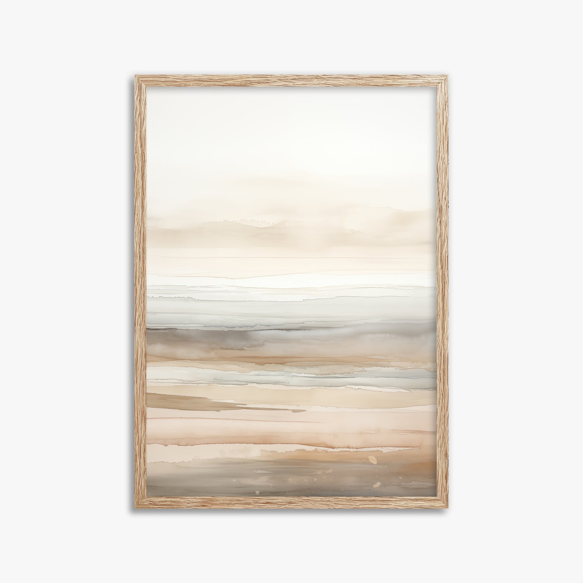 Coastal Whisper, 50x70cm Framed Poster With Raw Oak Frame