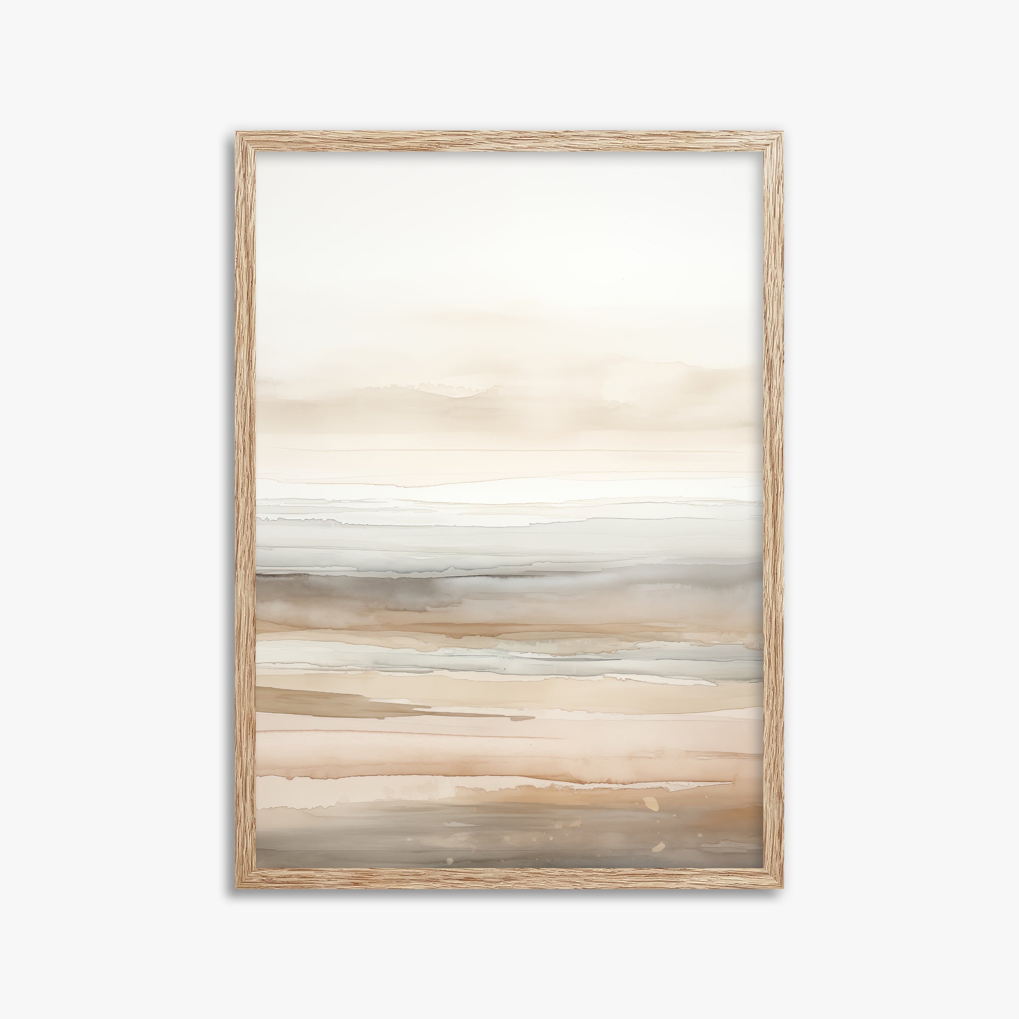 Coastal Whisper, 50x70cm Framed Poster With Raw Oak Frame