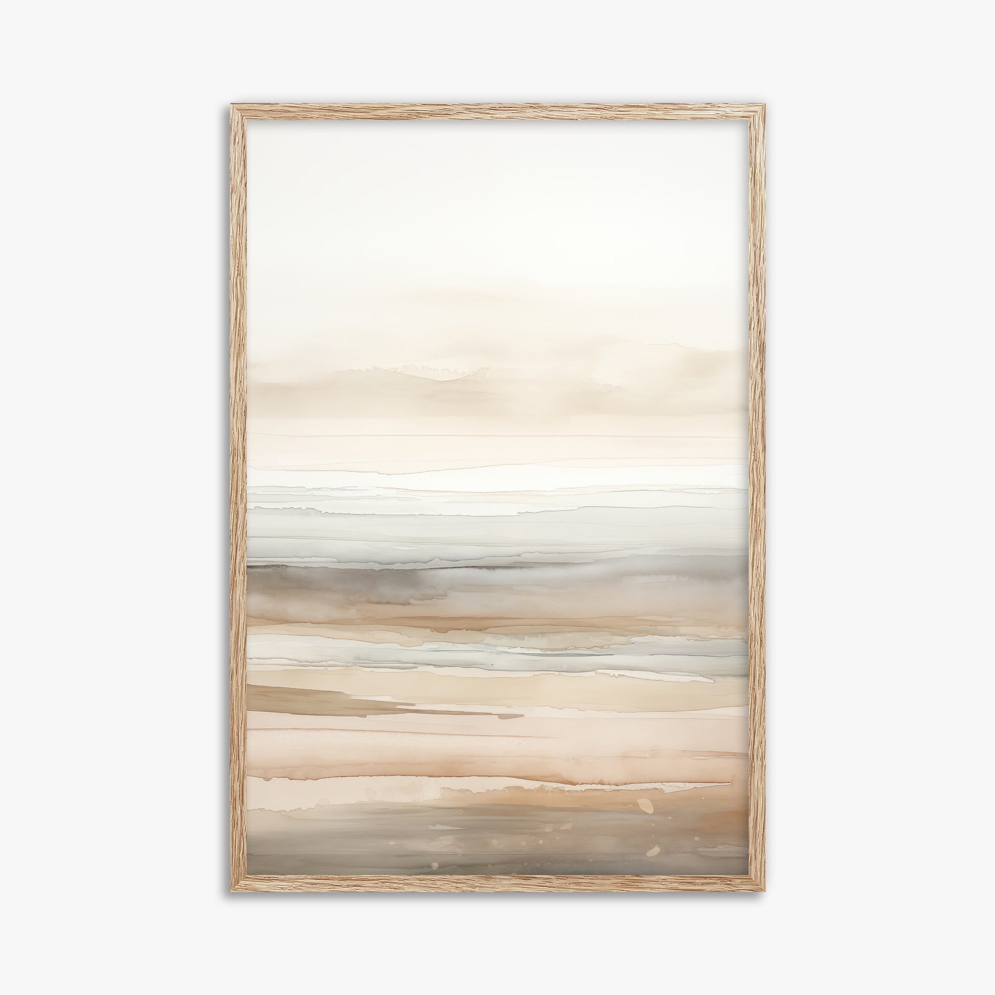 Coastal Whisper, 61x91cm Framed Poster With Raw Oak Frame